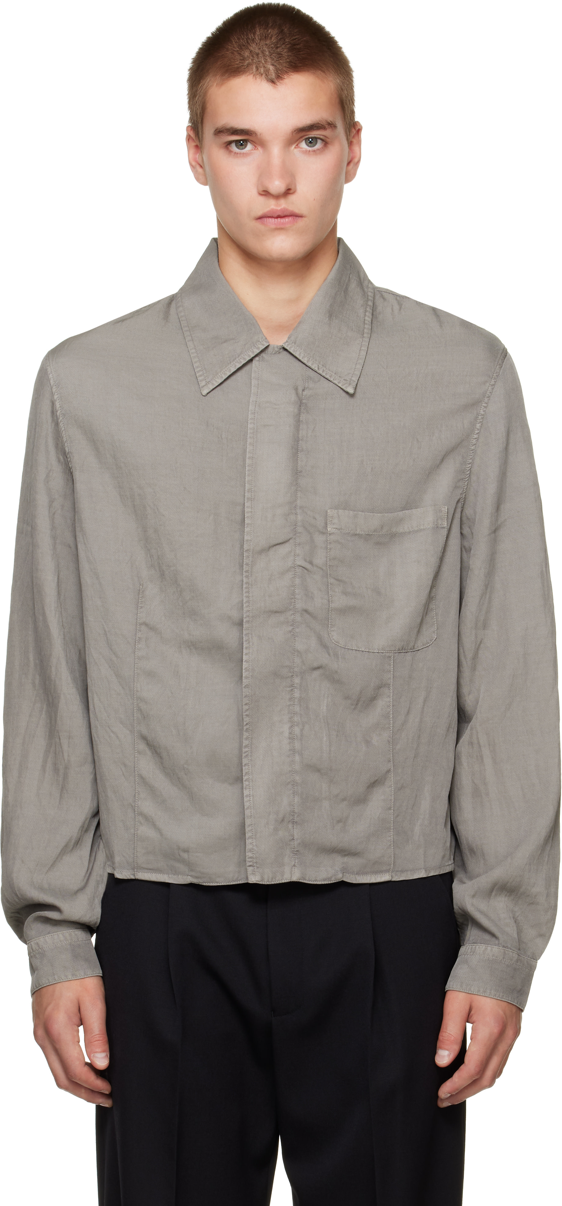 OUR LEGACY - Gray Sift Zip Shirt
