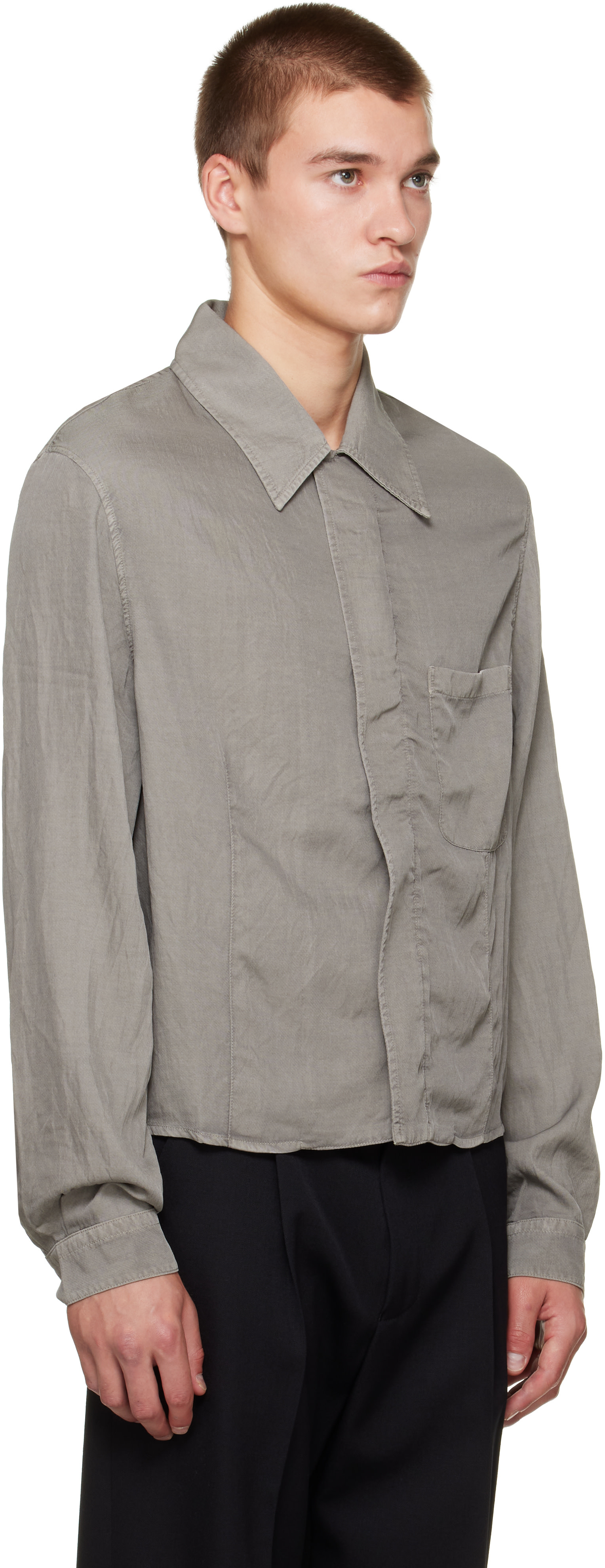OUR LEGACY - Gray Sift Zip Shirt