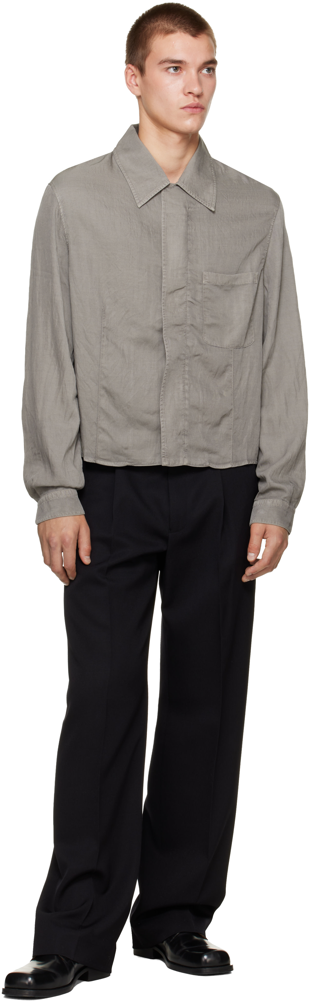 OUR LEGACY - Gray Sift Zip Shirt