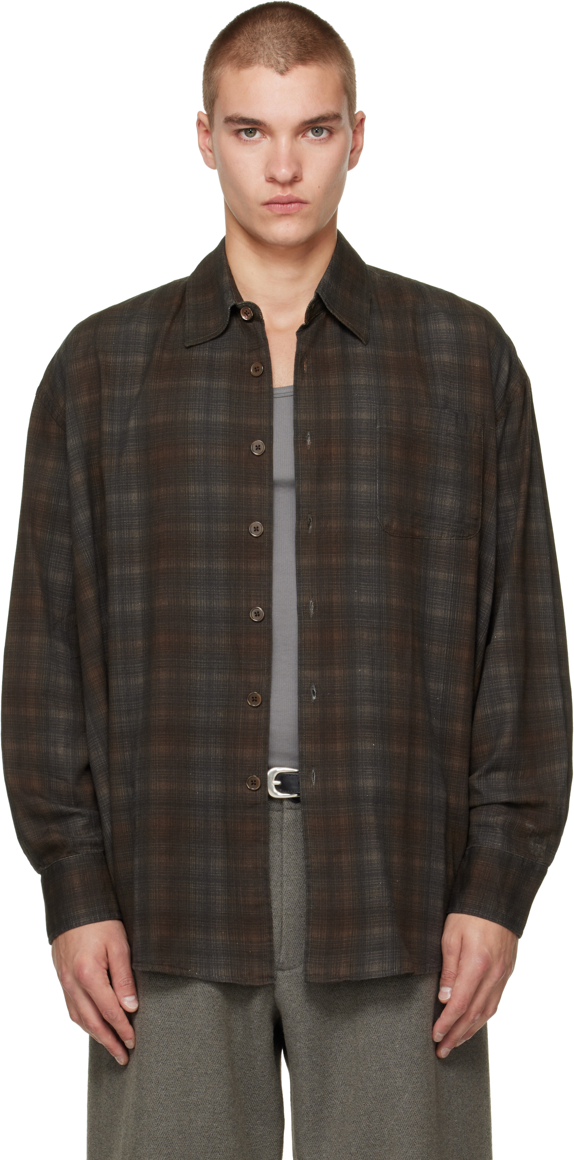 OUR LEGACY - Chemise Borrowed brune