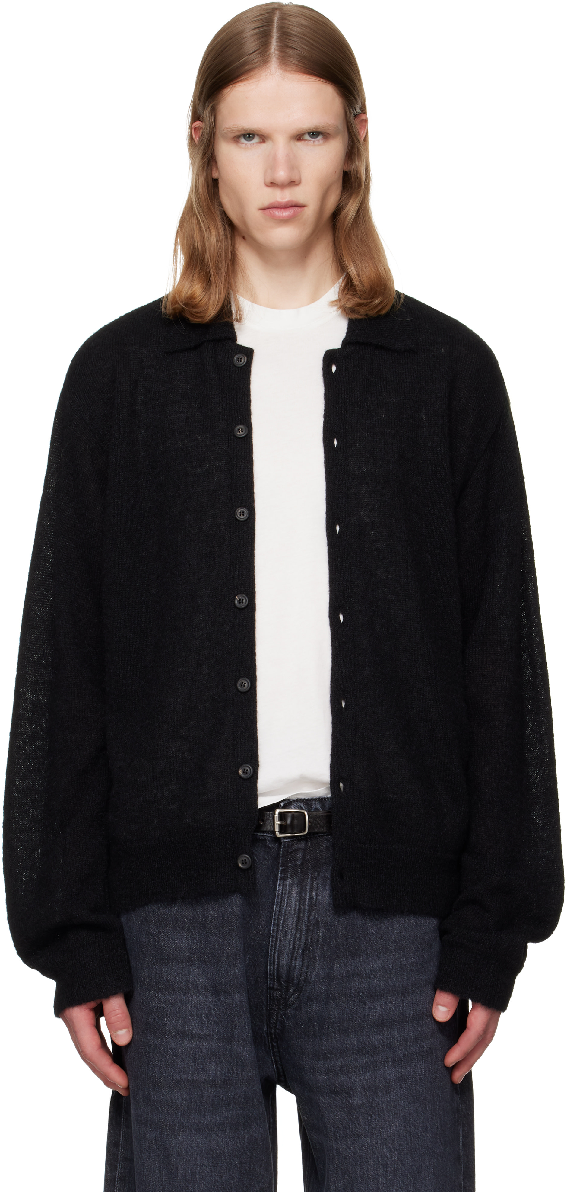 OUR LEGACY: Black Evening Polo Cardigan | SSENSE