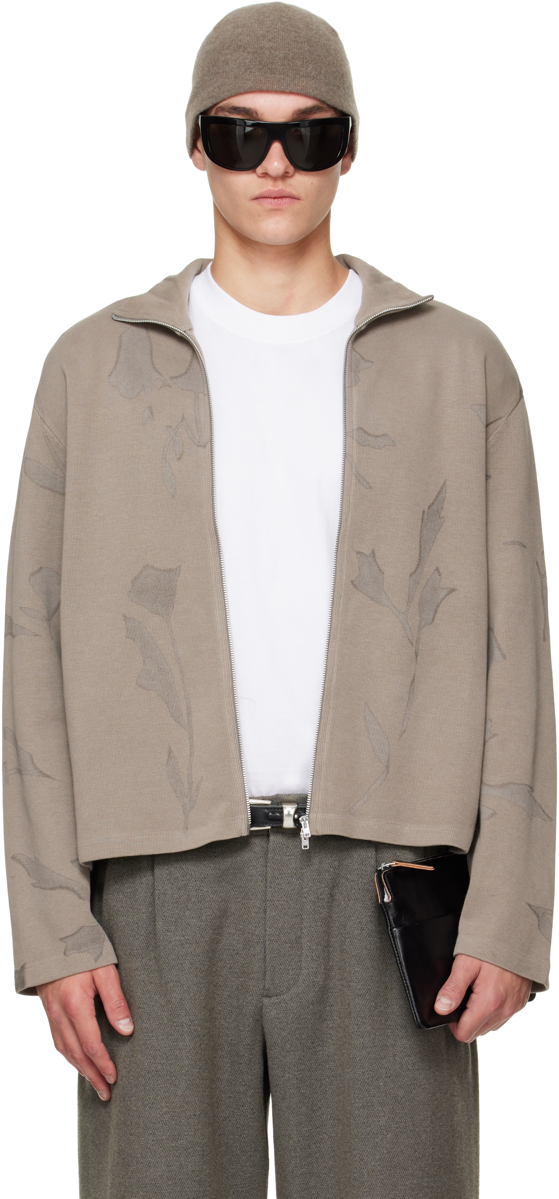 OUR LEGACY - Pull rétréci taupe à glissière