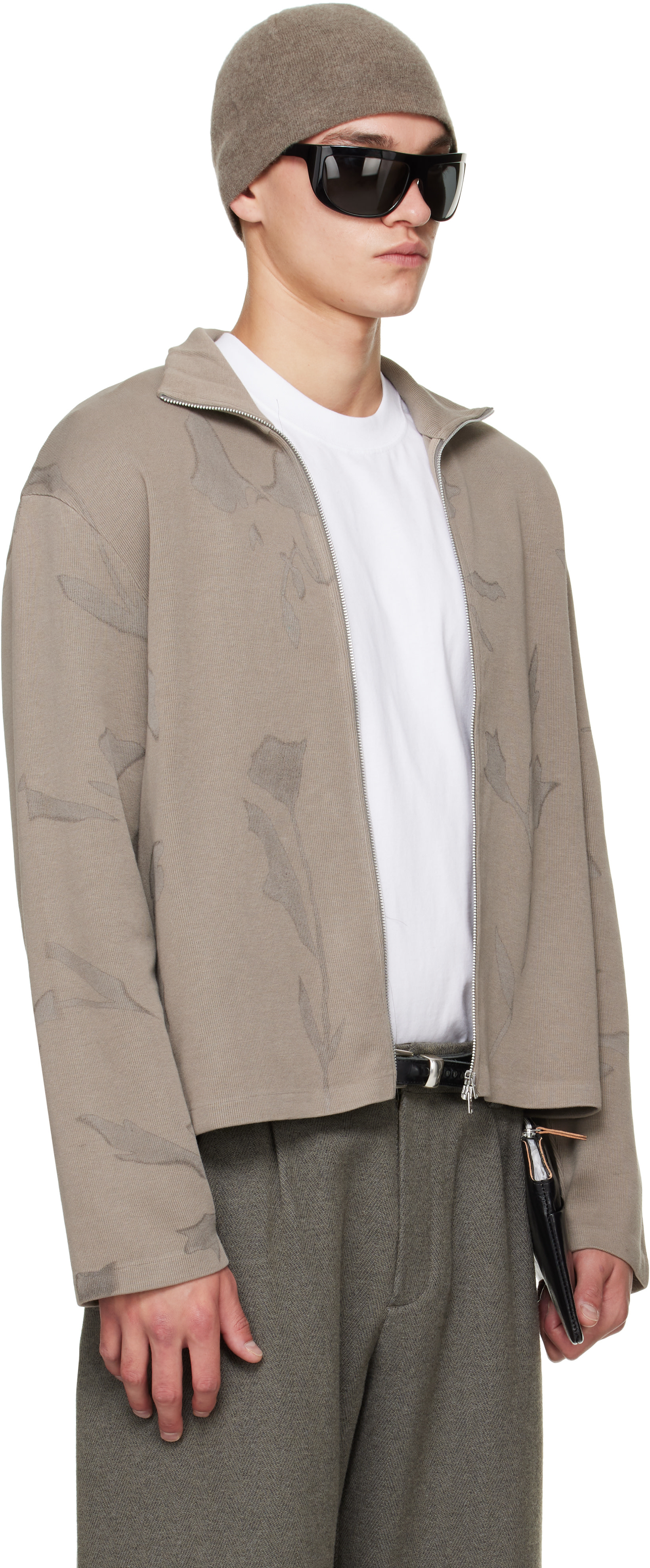 OUR LEGACY - Pull rétréci taupe à glissière