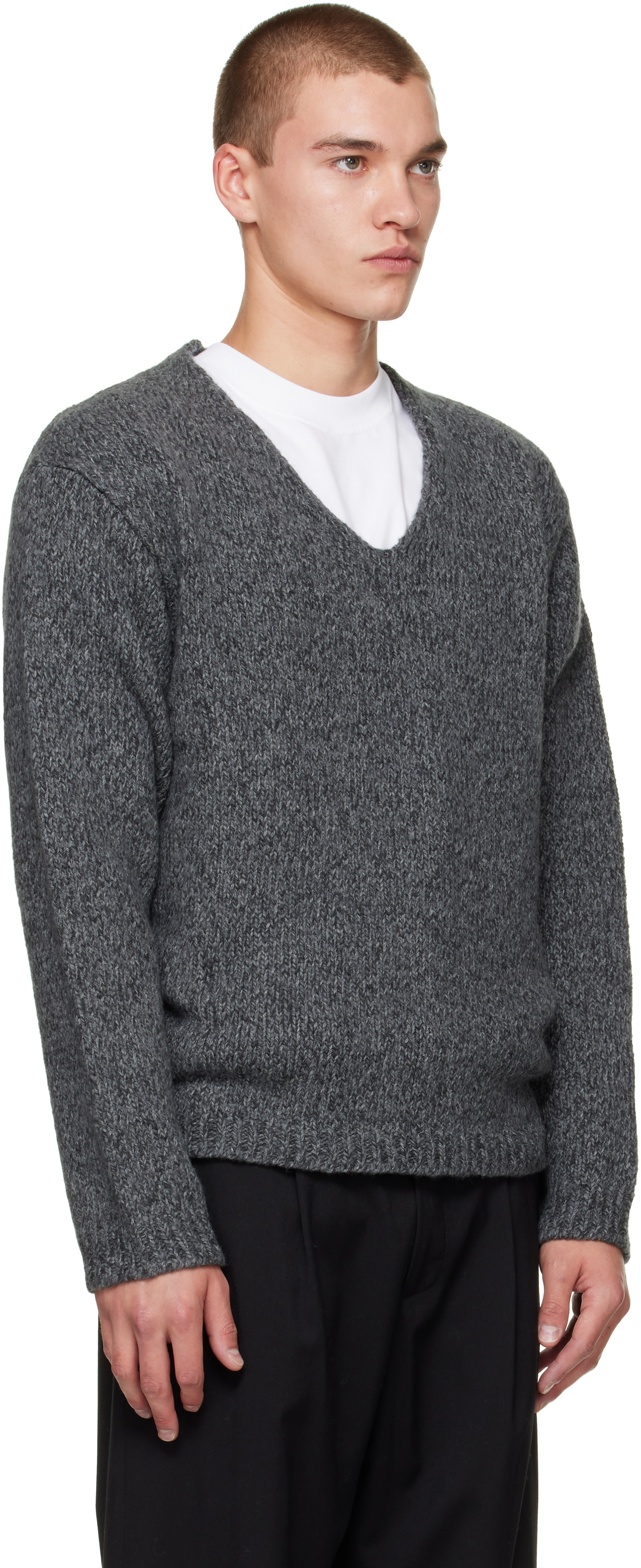 OUR LEGACY - Gray Link V-Neck Sweater