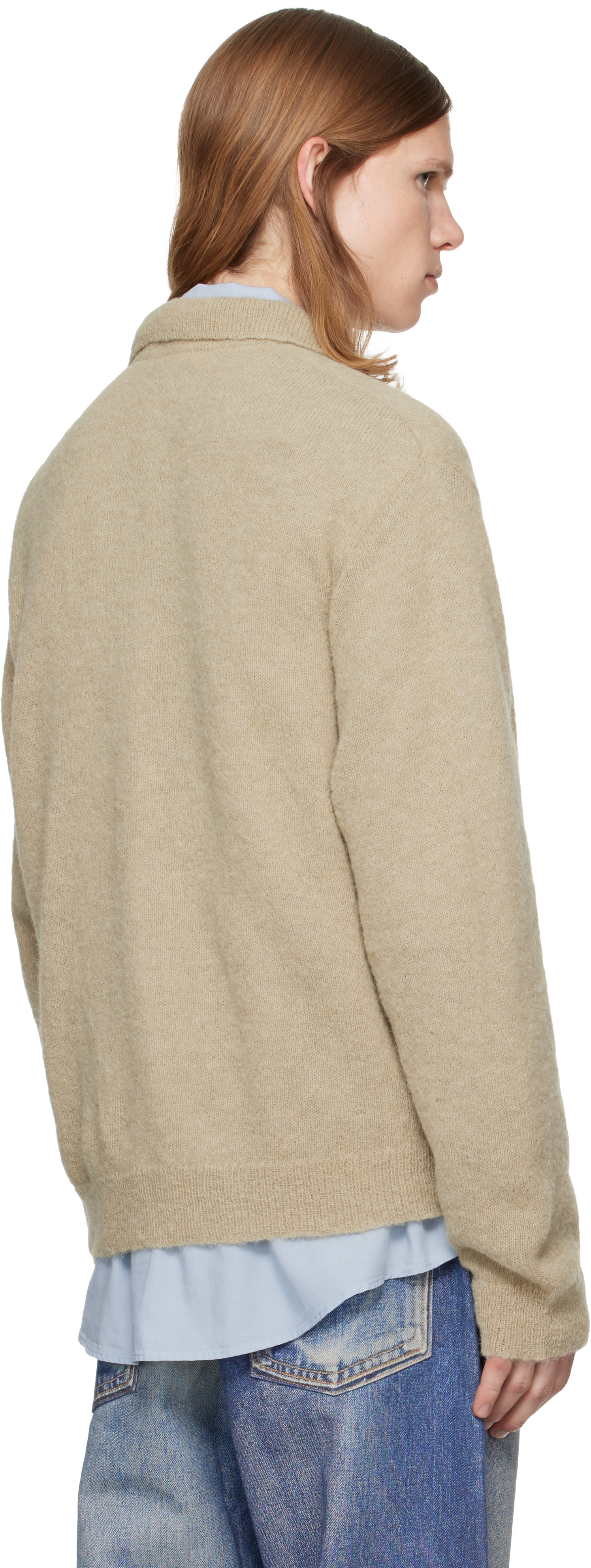 OUR LEGACY: Beige Evening Polo Cardigan | SSENSE