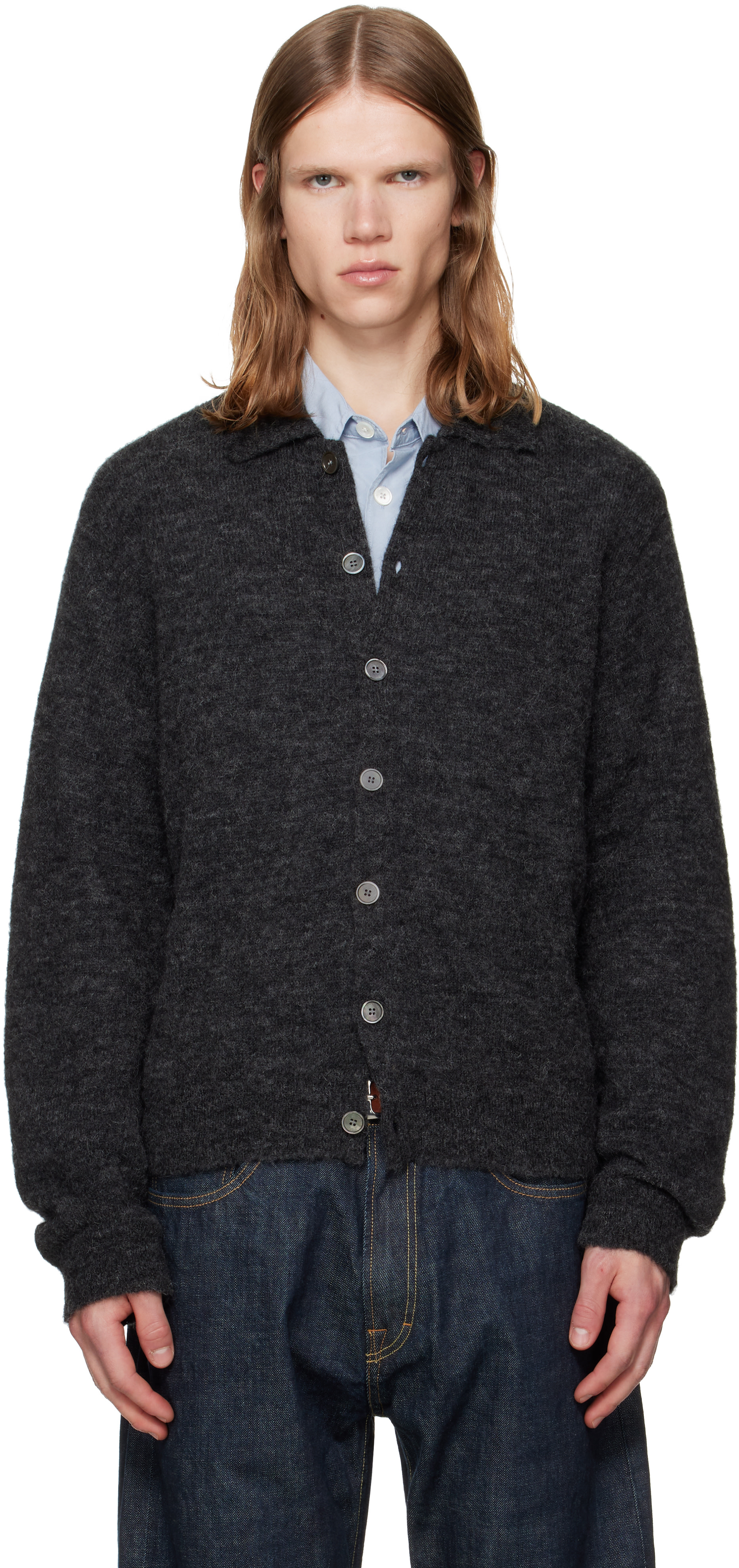 OUR LEGACY: Black Evening Polo Cardigan | SSENSE