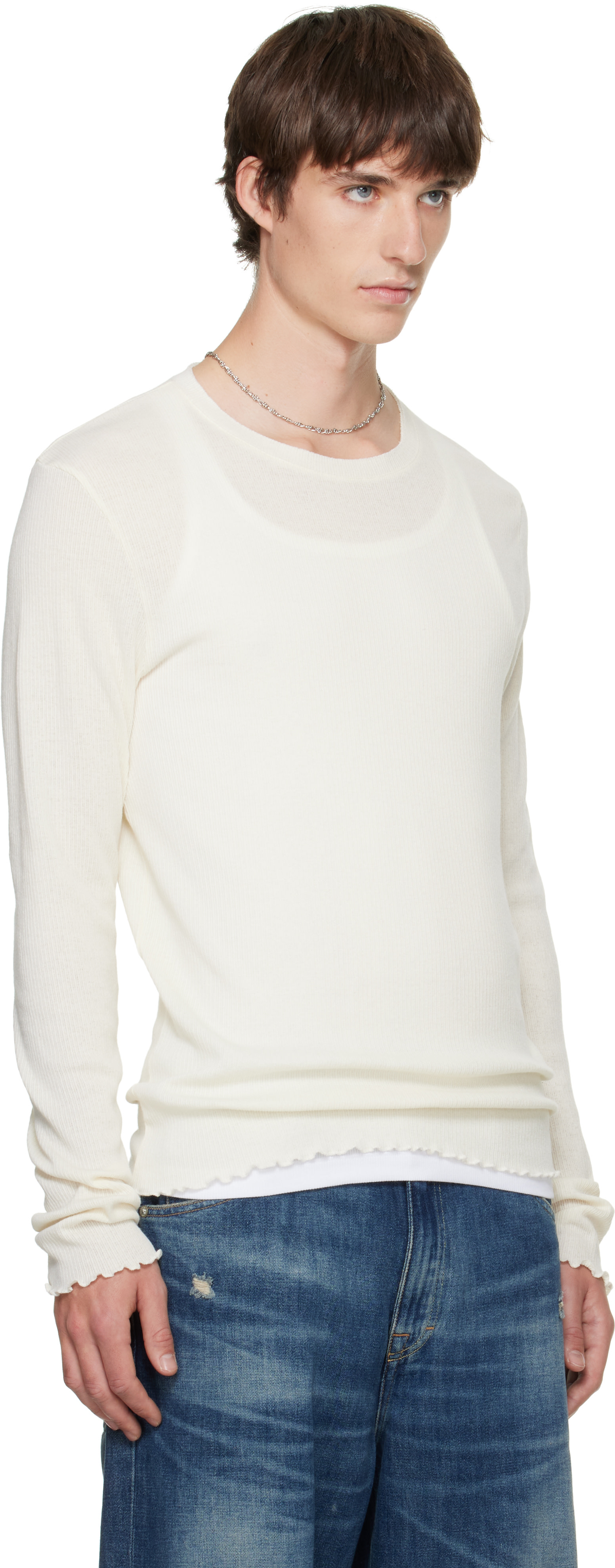 トップス OUR LEGACY LONG SLEEVE T-SHIRT 48 OUR LEGACY: Off-White Elongated Longsleeve T-shirt | SSENSE