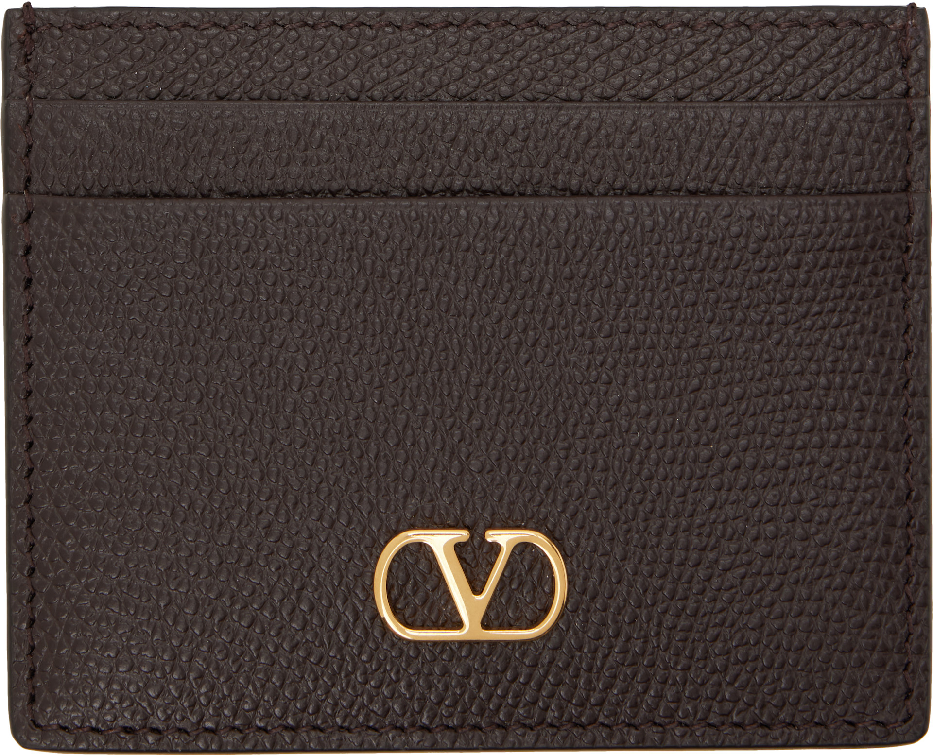 Valentino Garavani: ブラウン VLogo Signature グレインカーフスキン