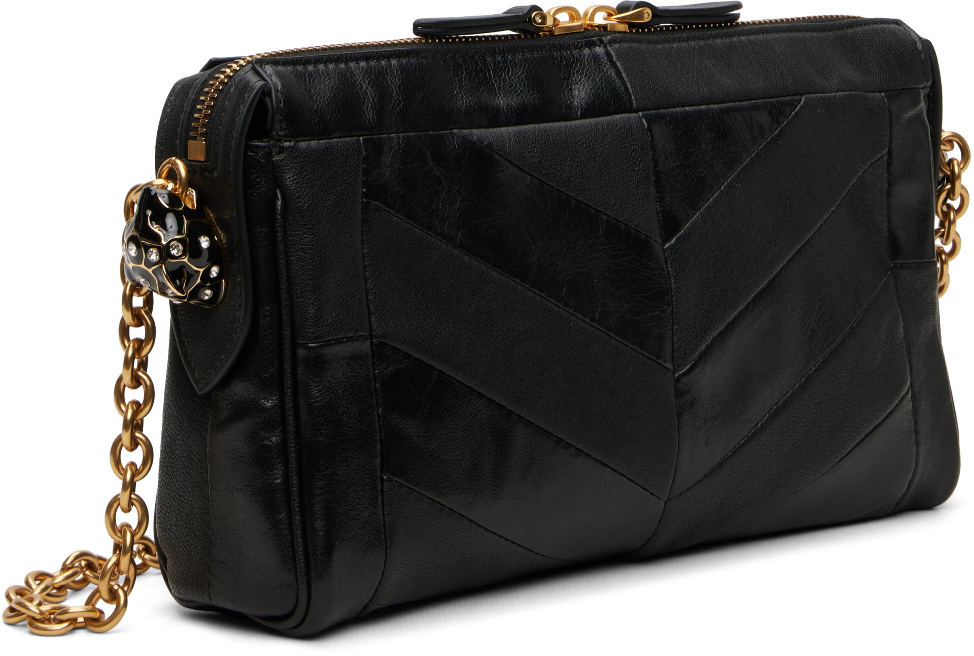 Valentino Garavani: ブラック スモール Panthea ショルダーバッグ 