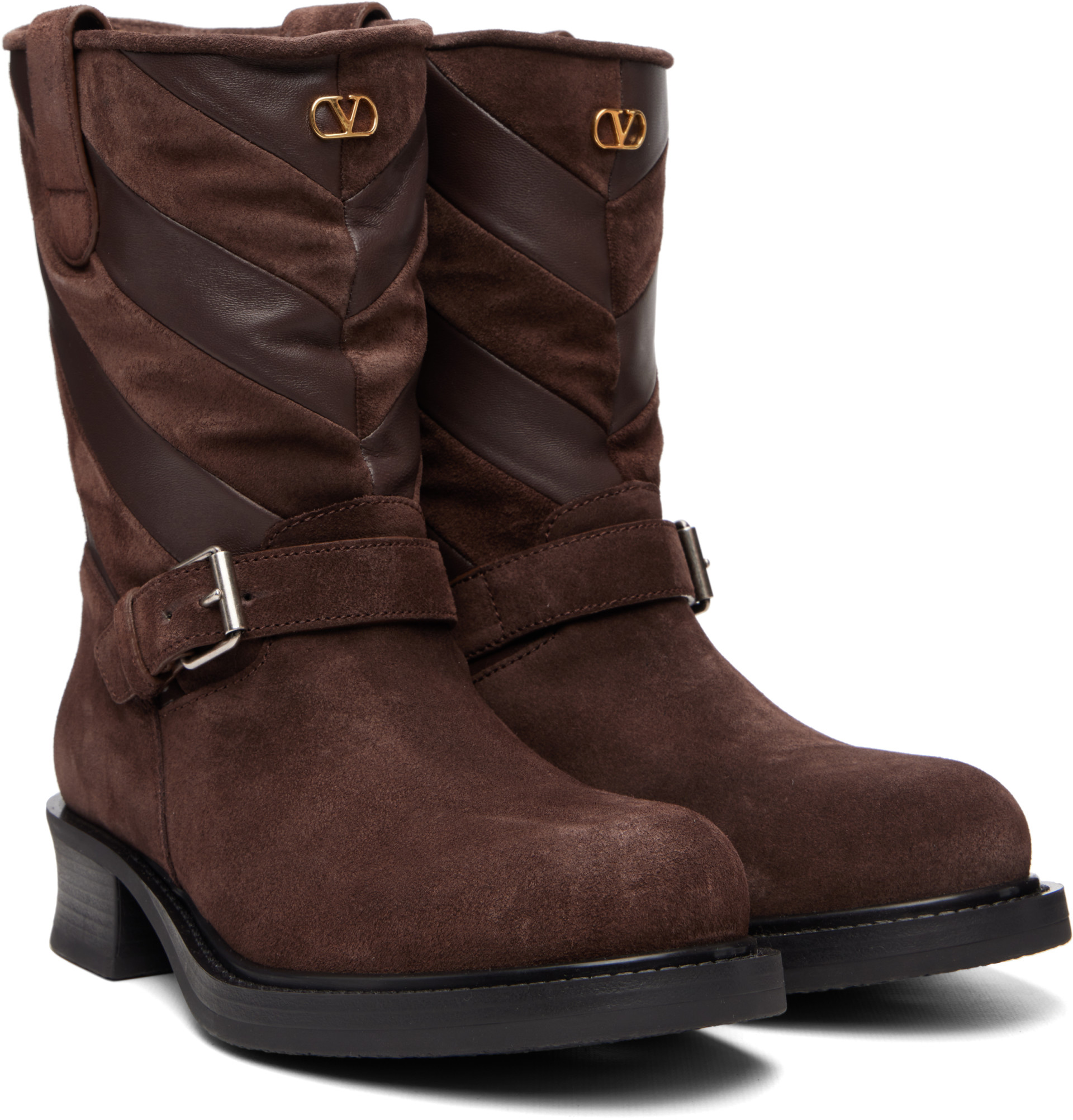 Valentino Garavani - Brown Patchwork Nappa Boots