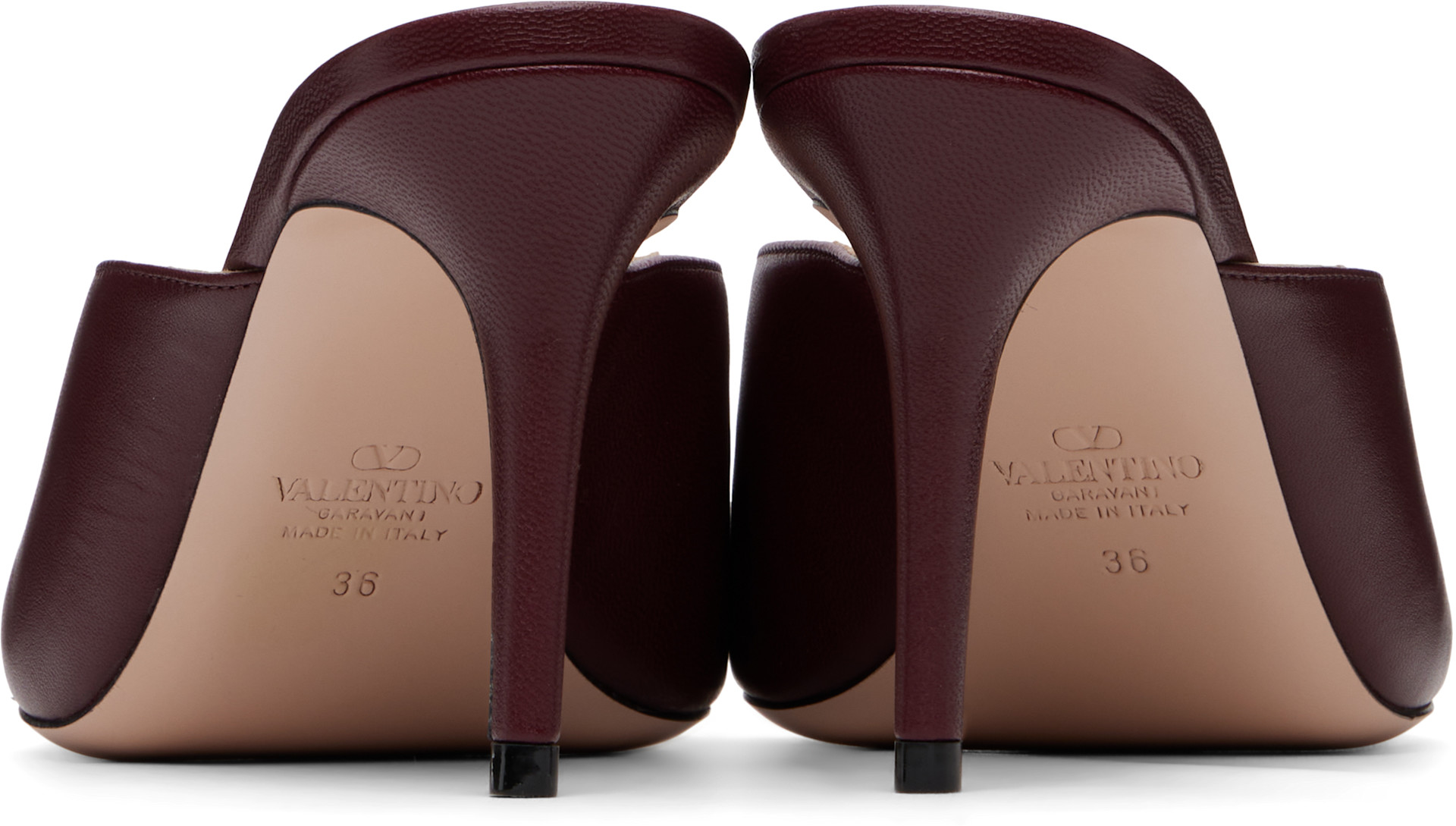 VALENTINO GARAVANIサンダル Valentino Garavani: バーガンディ VLogo Signature ヒールサンダル