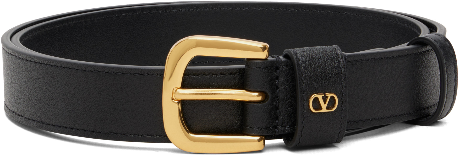 Valentino Garavani: ブラック Mini VLogo Signature ベルト | SSENSE 日本