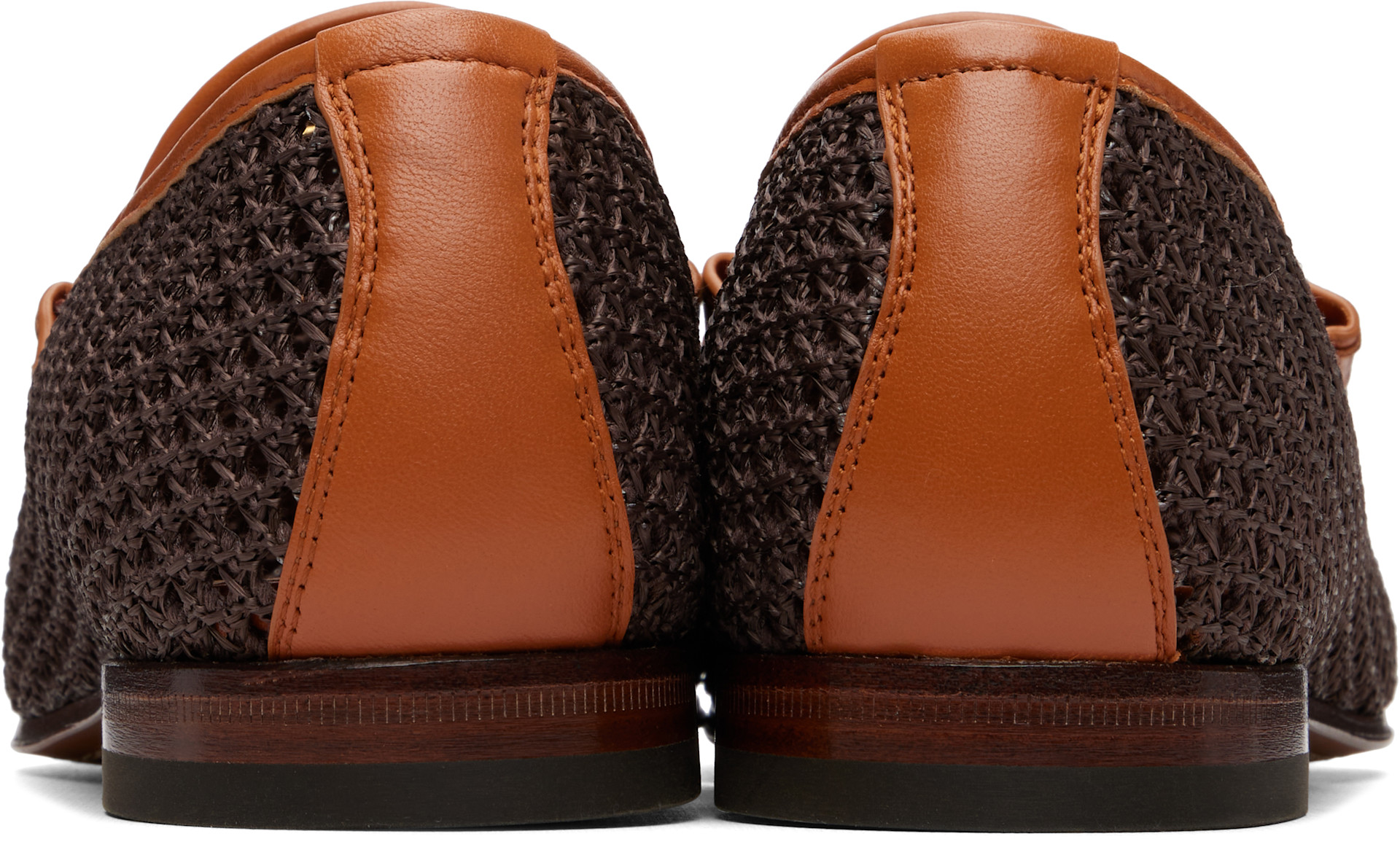 極美品VALENTINO GARAVANI ロープ編みミュール 37 ブラウン Valentino Garavani: Brown Wolfe Loafers | SSENSE