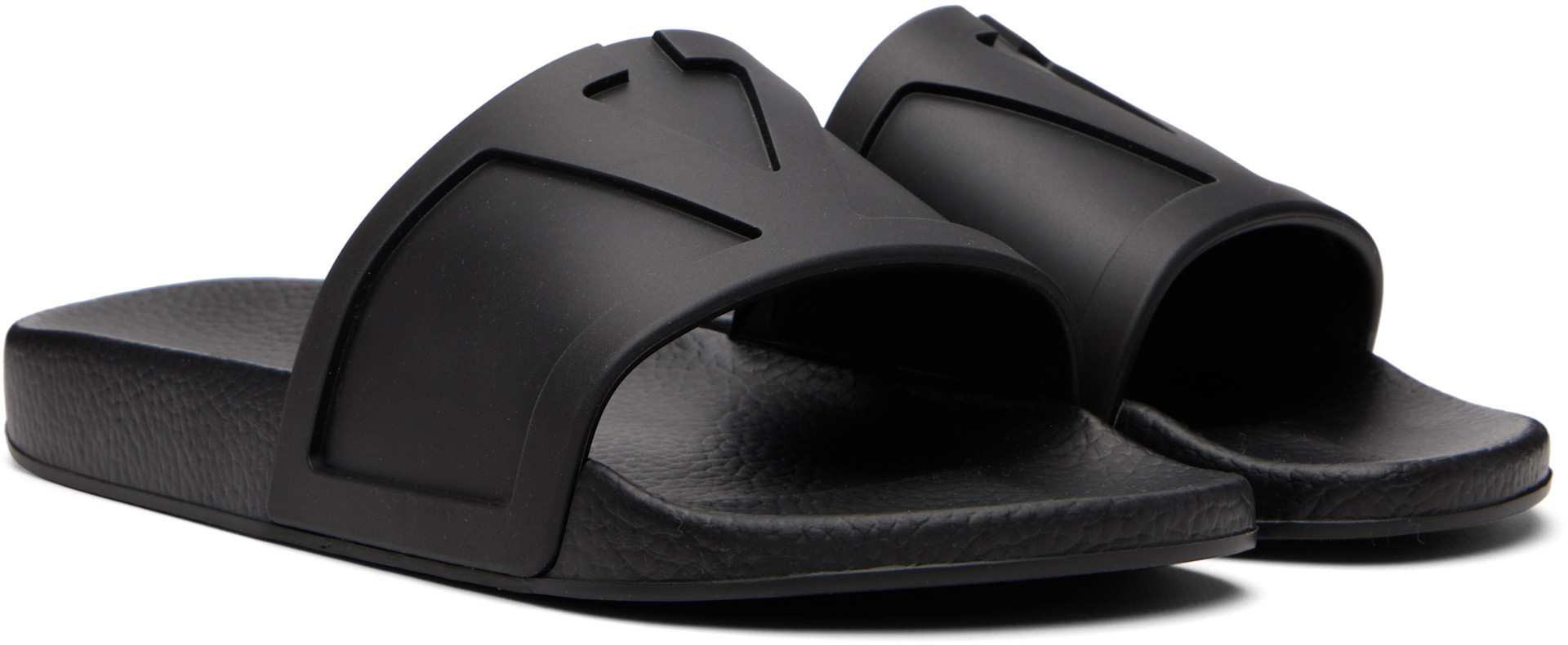 Valentino Garavani - Black Coolside Rubber Slide Sandals