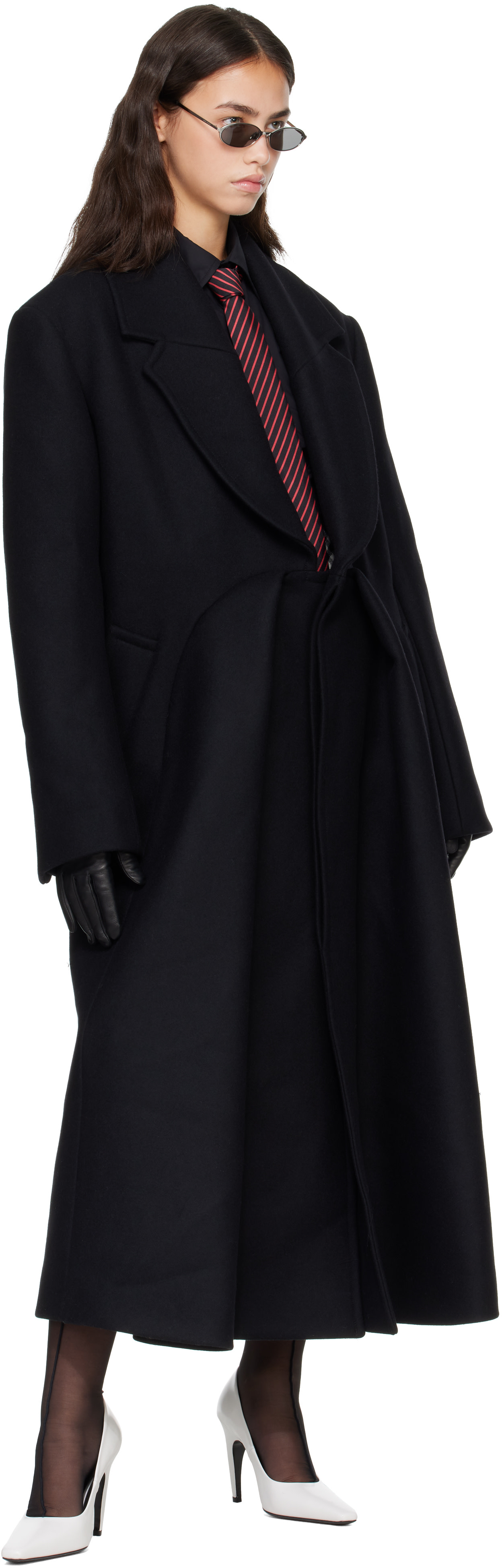 Jean Paul Gaultier: Black Short Leather Gloves | SSENSE