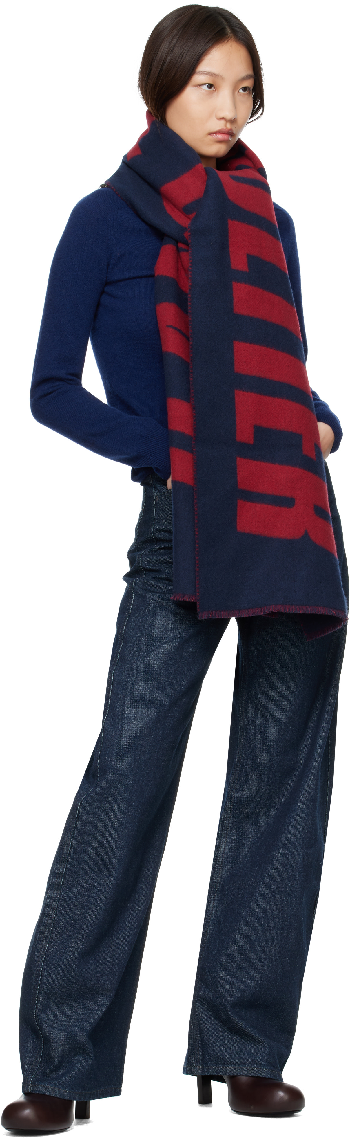 Jean Paul Gaultier: Navy 'The Jean Paul Gaultier' Scarf | SSENSE
