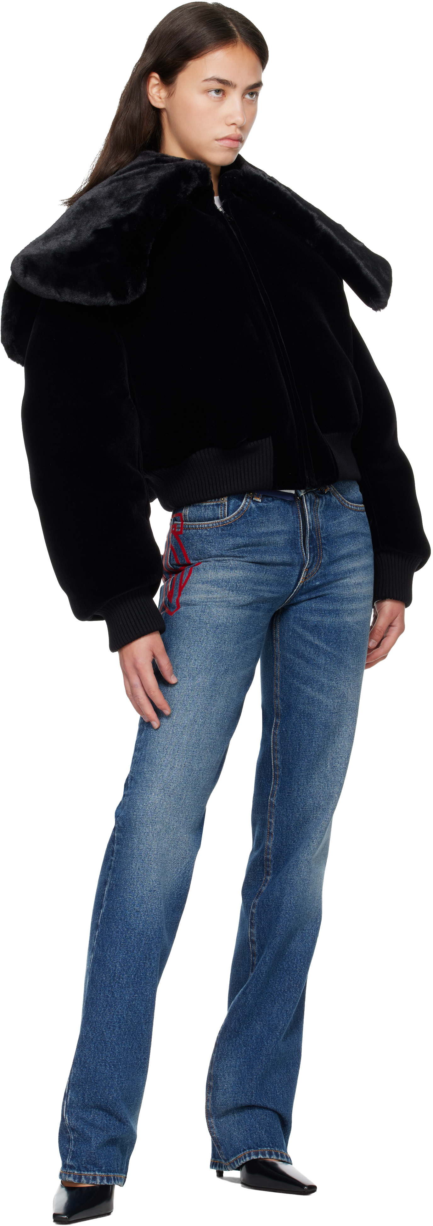 Jean Paul Gaultier: ブラック 'The Fur' ボンバージャケット | SSENSE