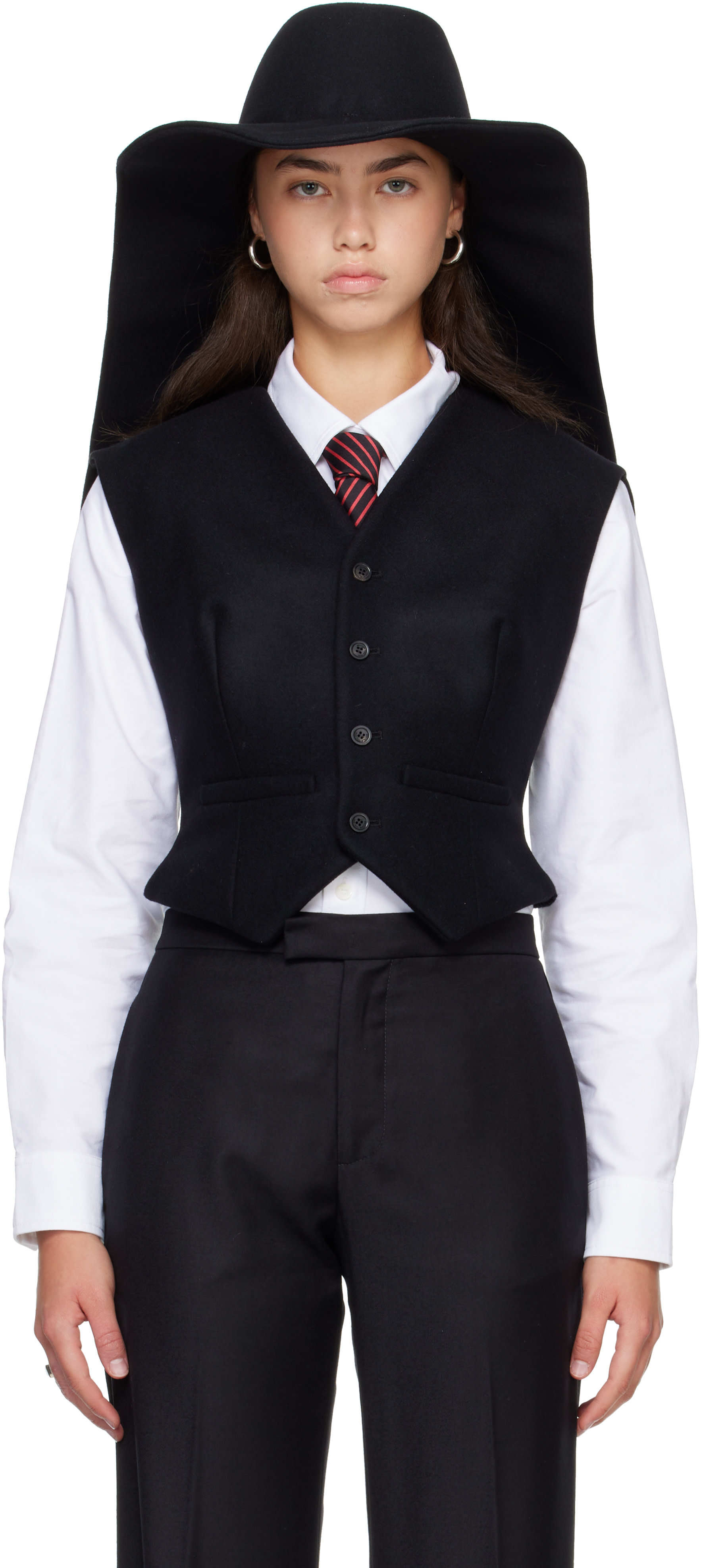 Jean Paul Gaultier: Black 'The Hat' Vest | SSENSE