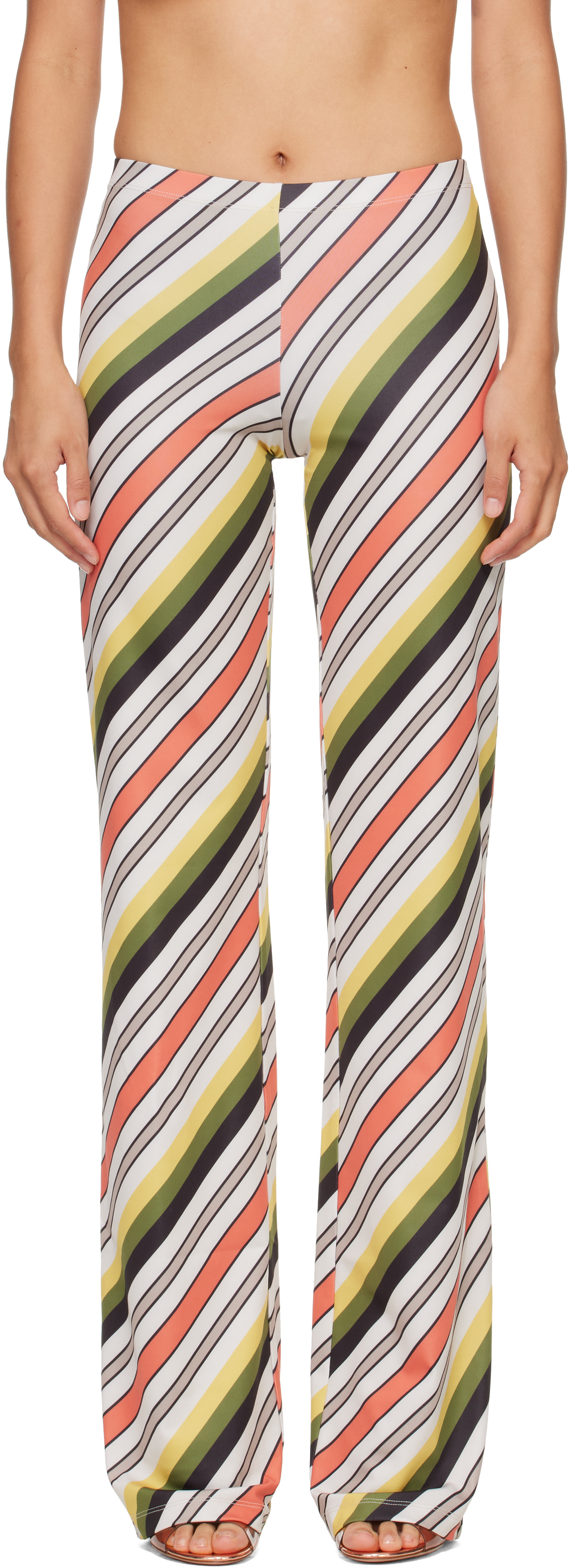 Jean Paul Gaultier: Multicolor 'The Retro Stripe' Trousers | SSENSE
