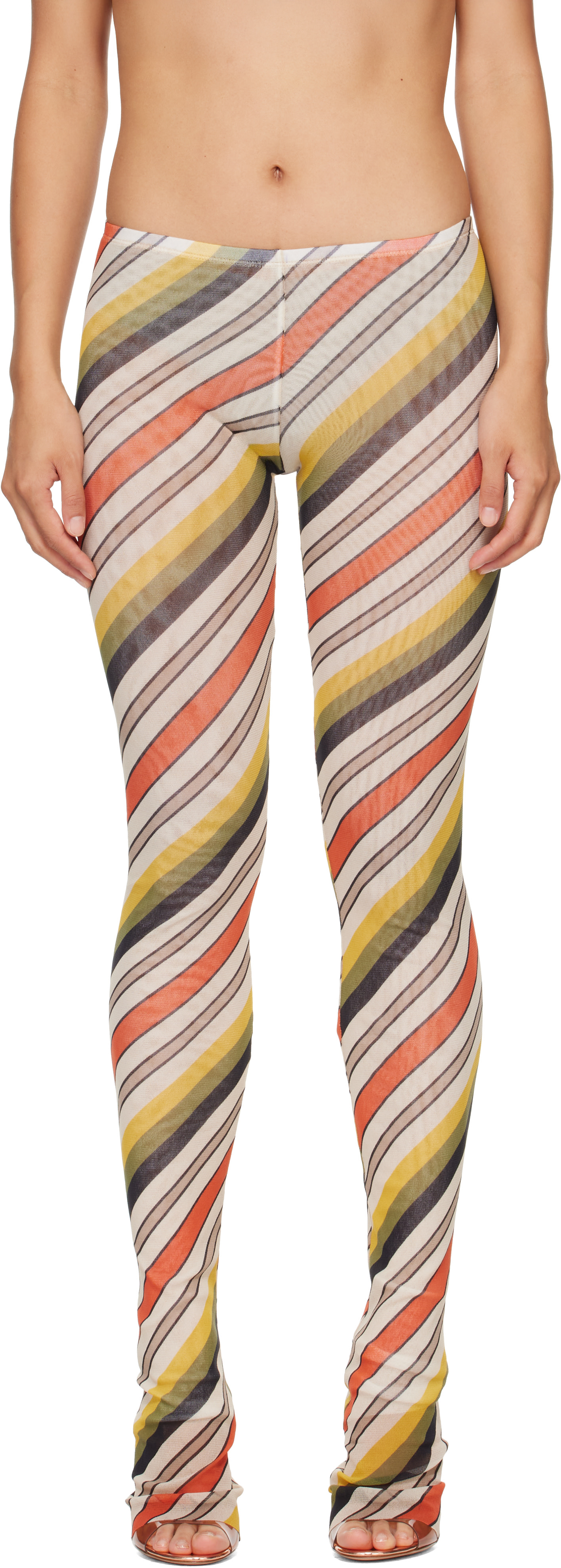 Jean Paul Gaultier: Multicolor 'The Retro Stripe' Trousers | SSENSE