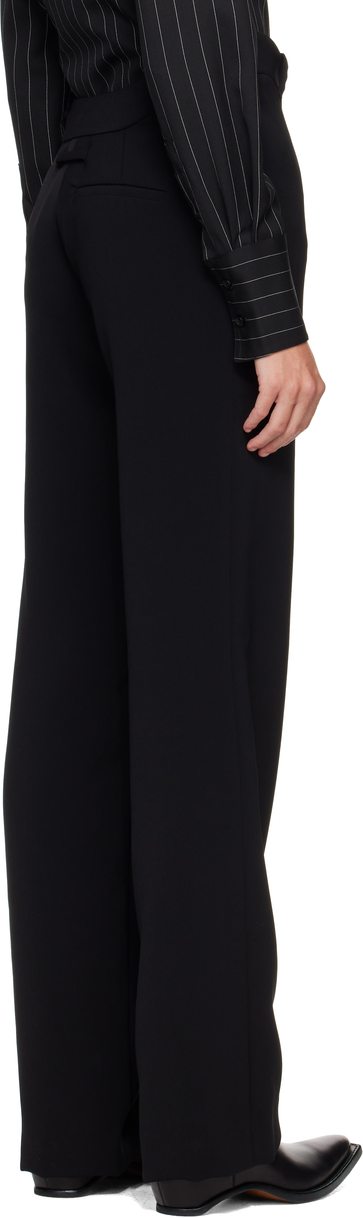 Jean Paul Gaultier: Black 'The Black Curved Tailored' Trousers