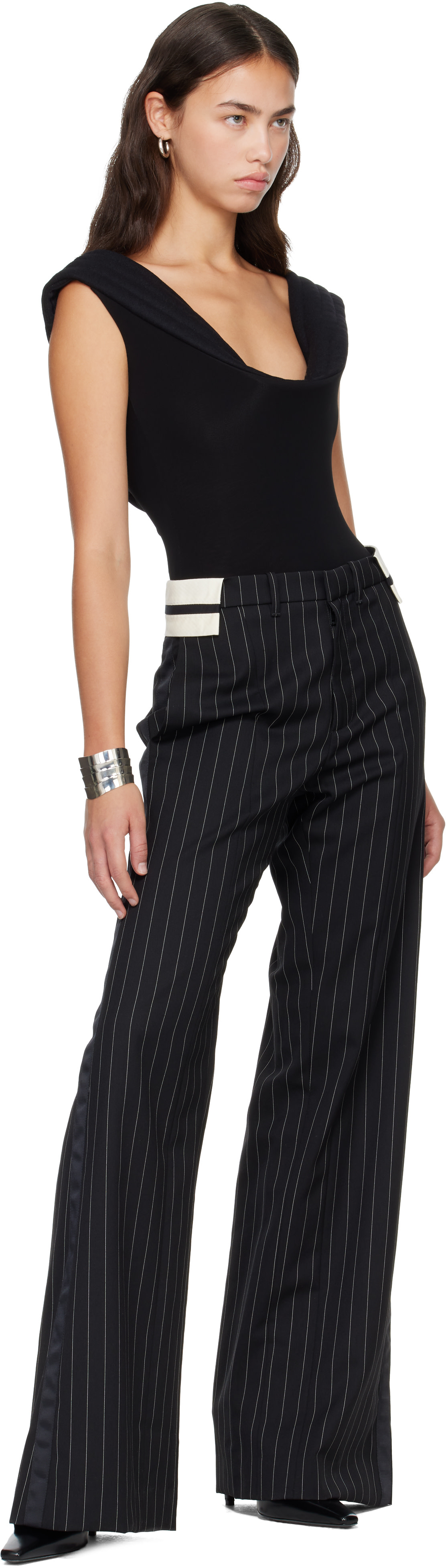 Jean Paul Gaultier: Black 'The Tennis Tailored' Trousers | SSENSE