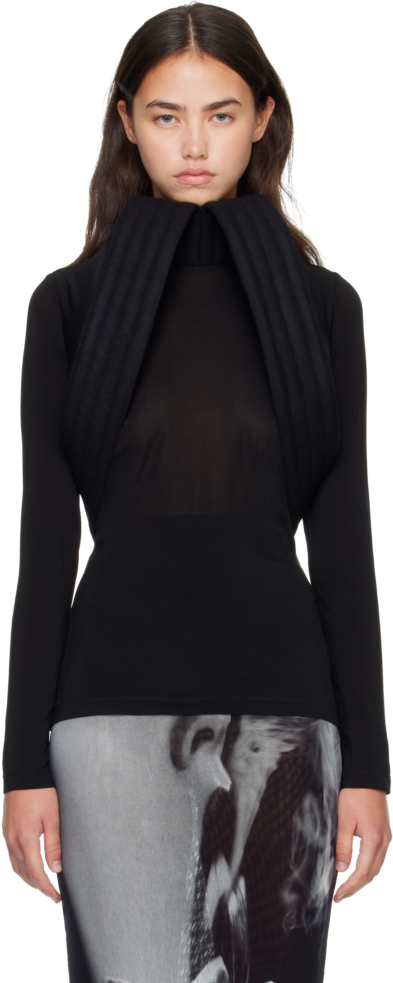 Jean Paul Gaultier: Black 'The Sculpted' Turtleneck | SSENSE