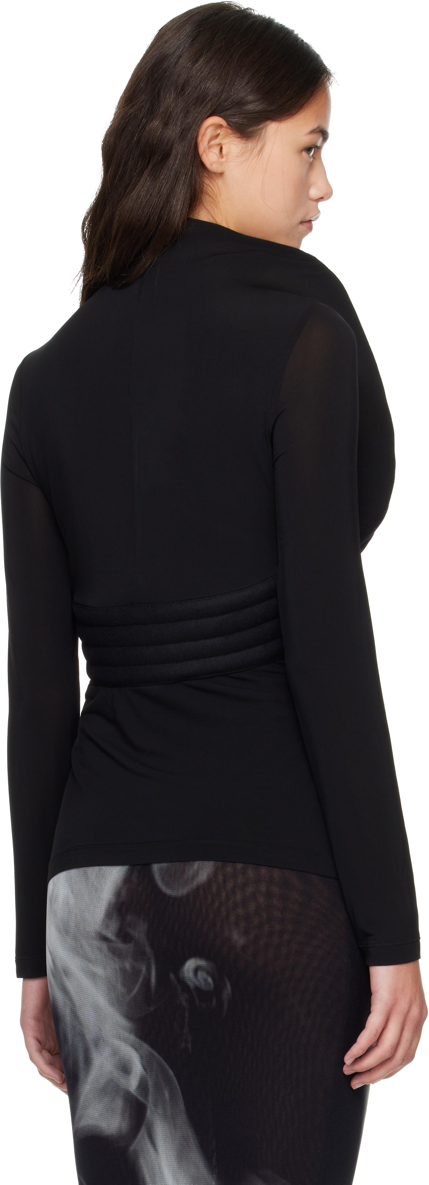 トップス Jean Paul Gaultier Sculpted Neck Bolero Jean Paul Gaultier: Black 'The Sculpted' Turtleneck | SSENSE