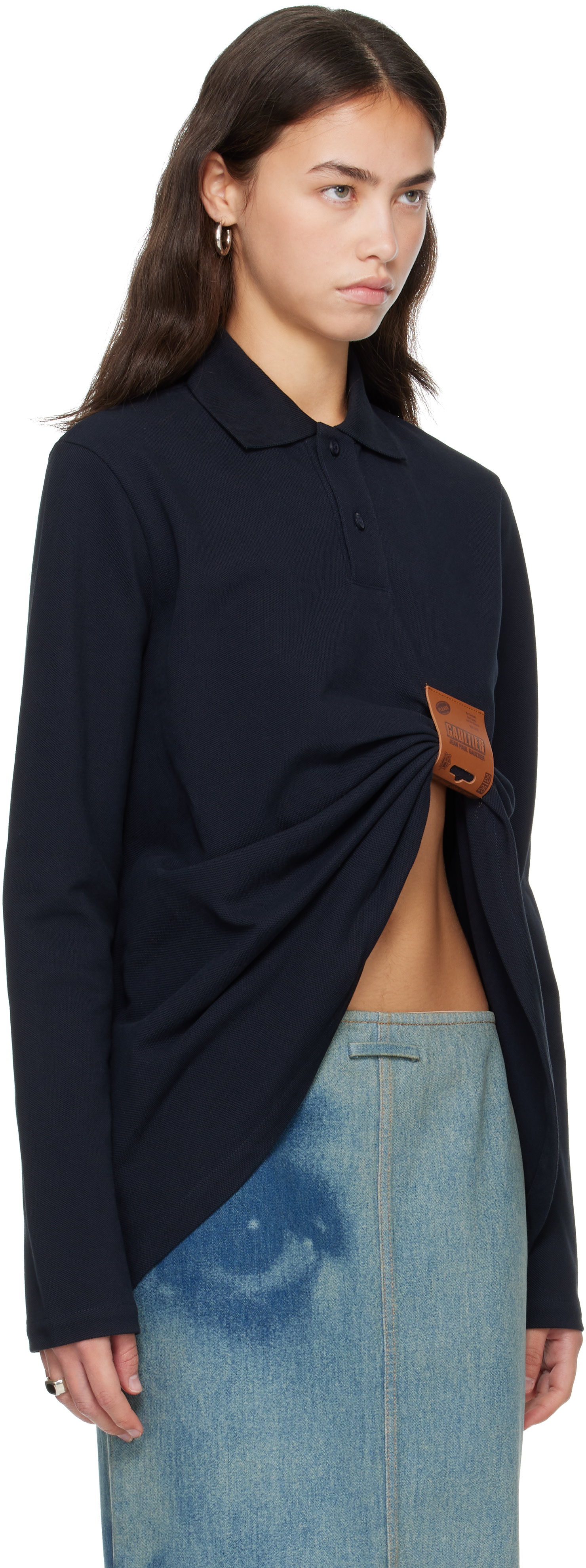 Jean Paul Gaultier: Navy 'The Label' Polo | SSENSE