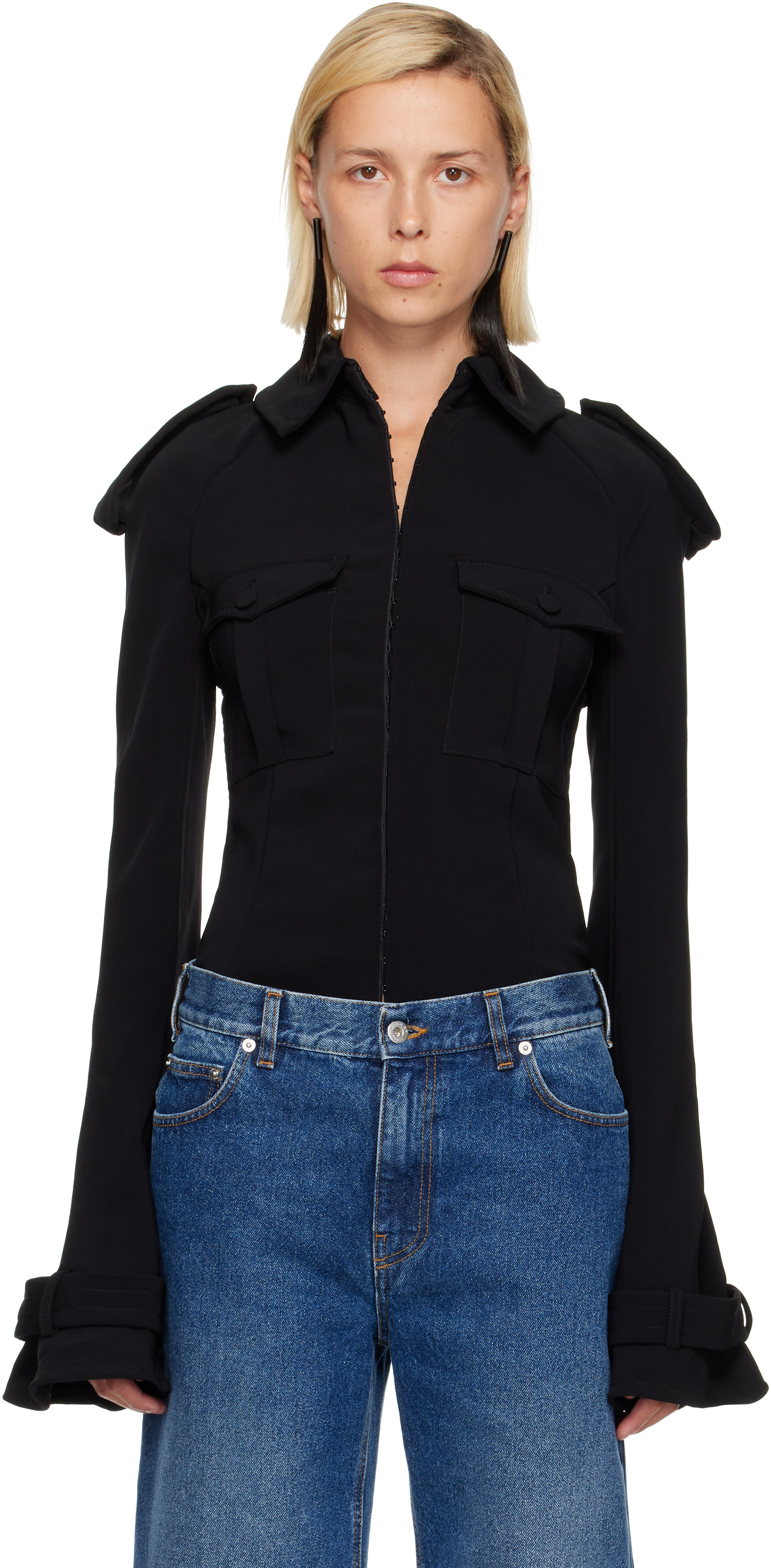 Jean Paul Gaultier: Black 'The Military' Shirt | SSENSE