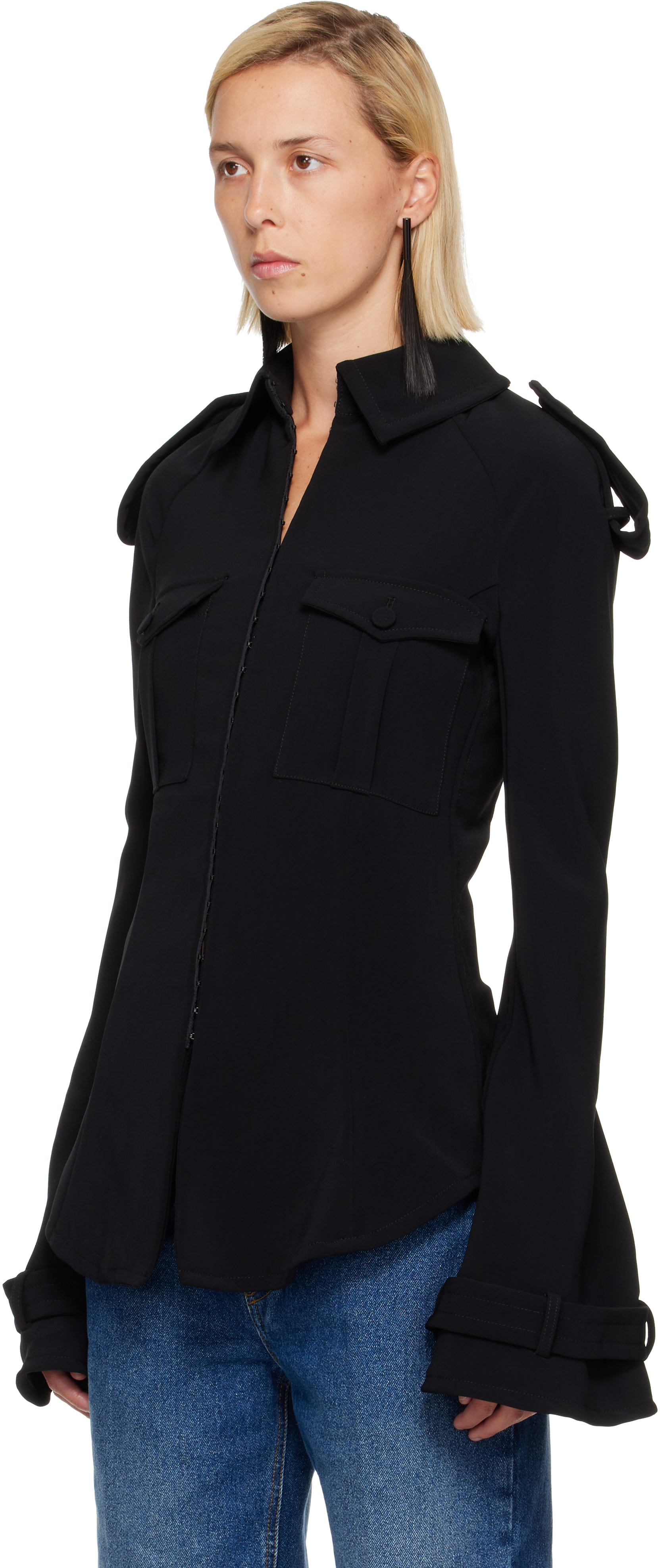 Jean Paul Gaultier: Black 'The Military' Shirt | SSENSE