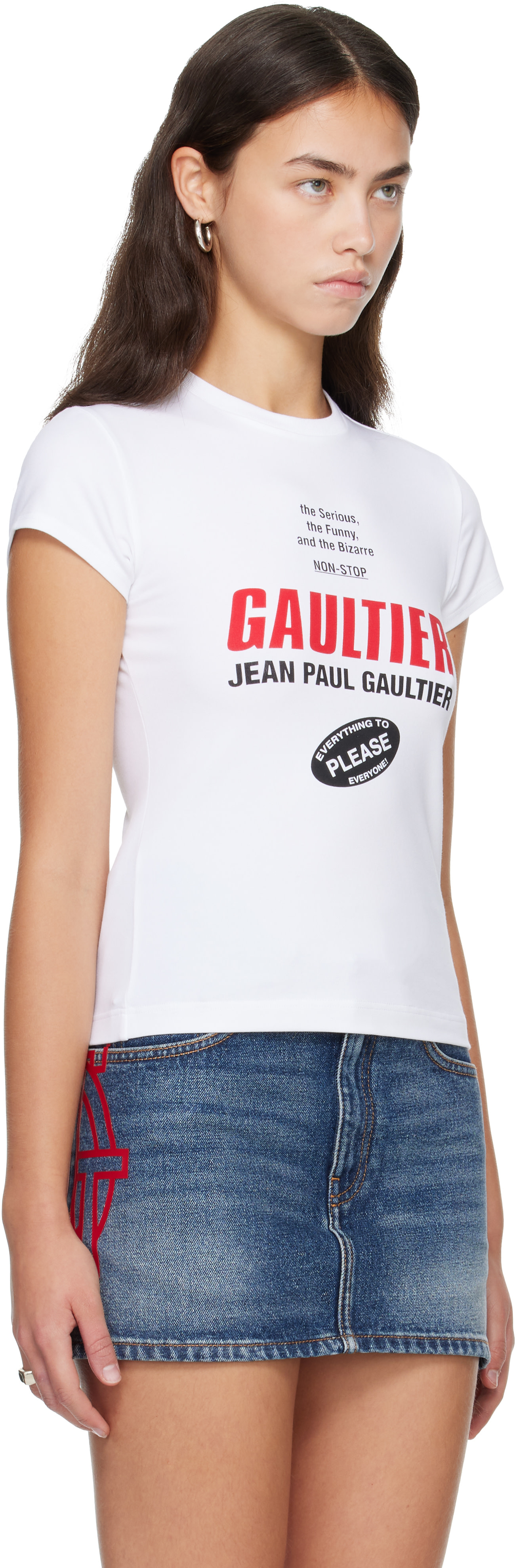 Jean Paul Gaultier: White 'The Gaultier' Baby T-shirt | SSENSE