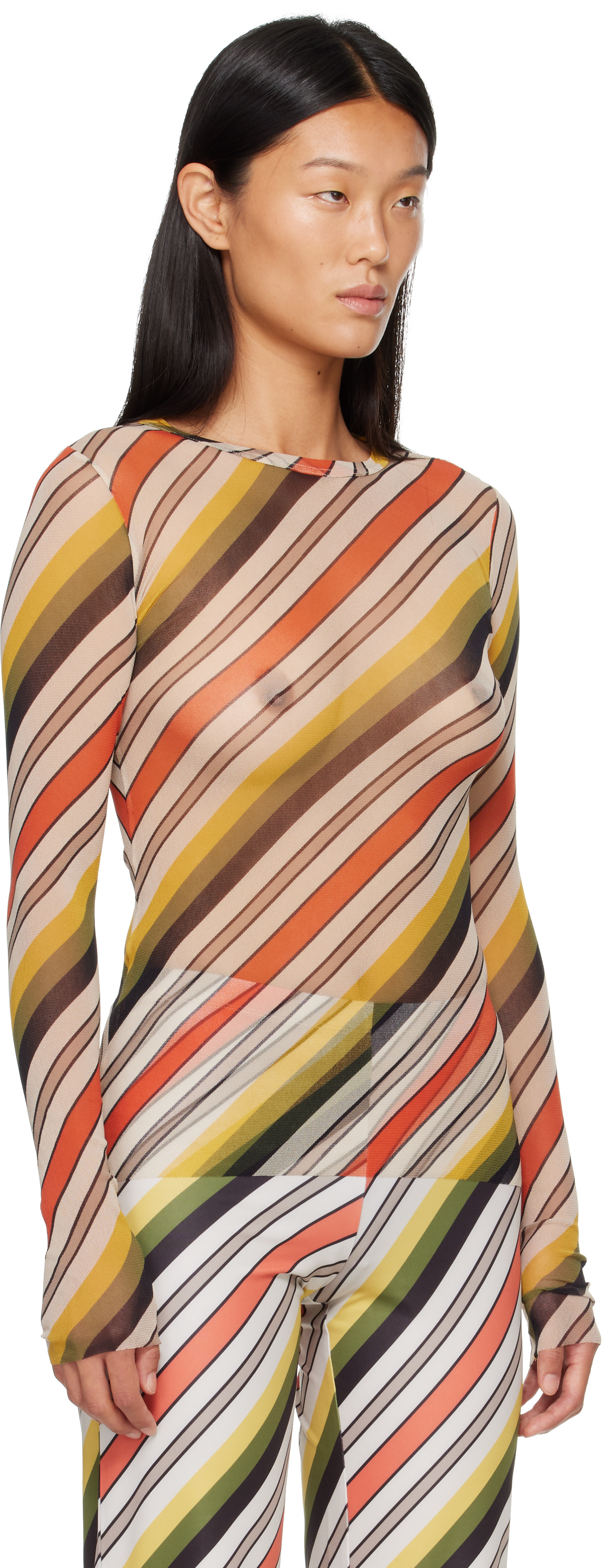 Jean Paul Gaultier: Multicolor 'The Retro Stripe' Top | SSENSE