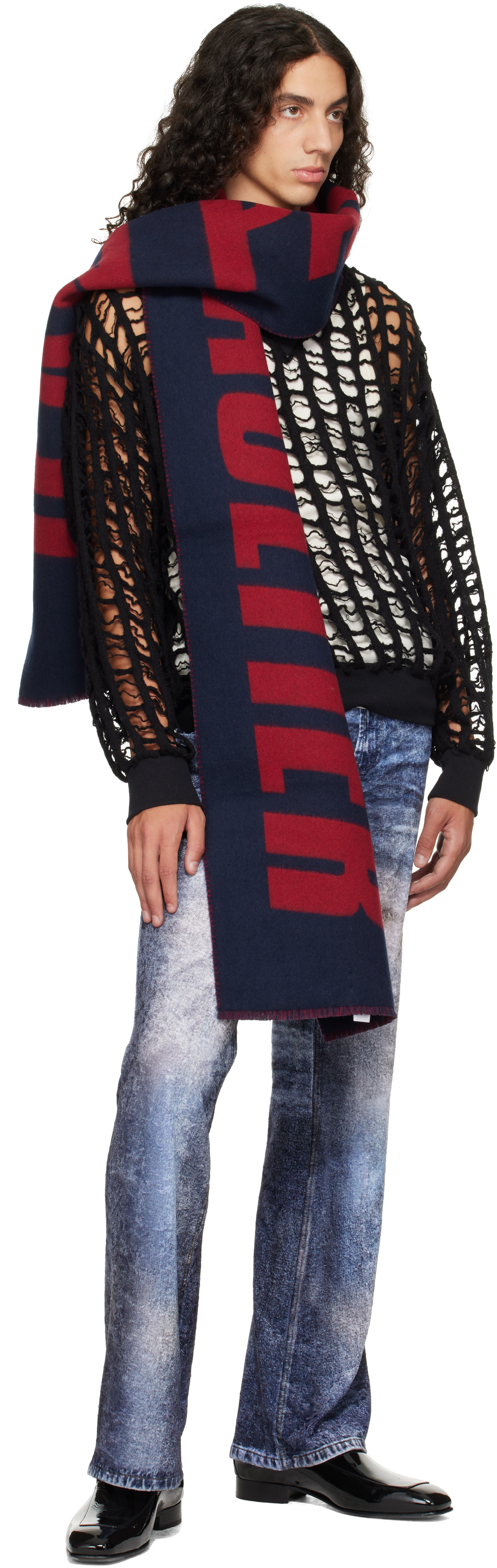 Jean Paul Gaultier: Navy 'The Jean Paul Gaultier' Scarf | SSENSE
