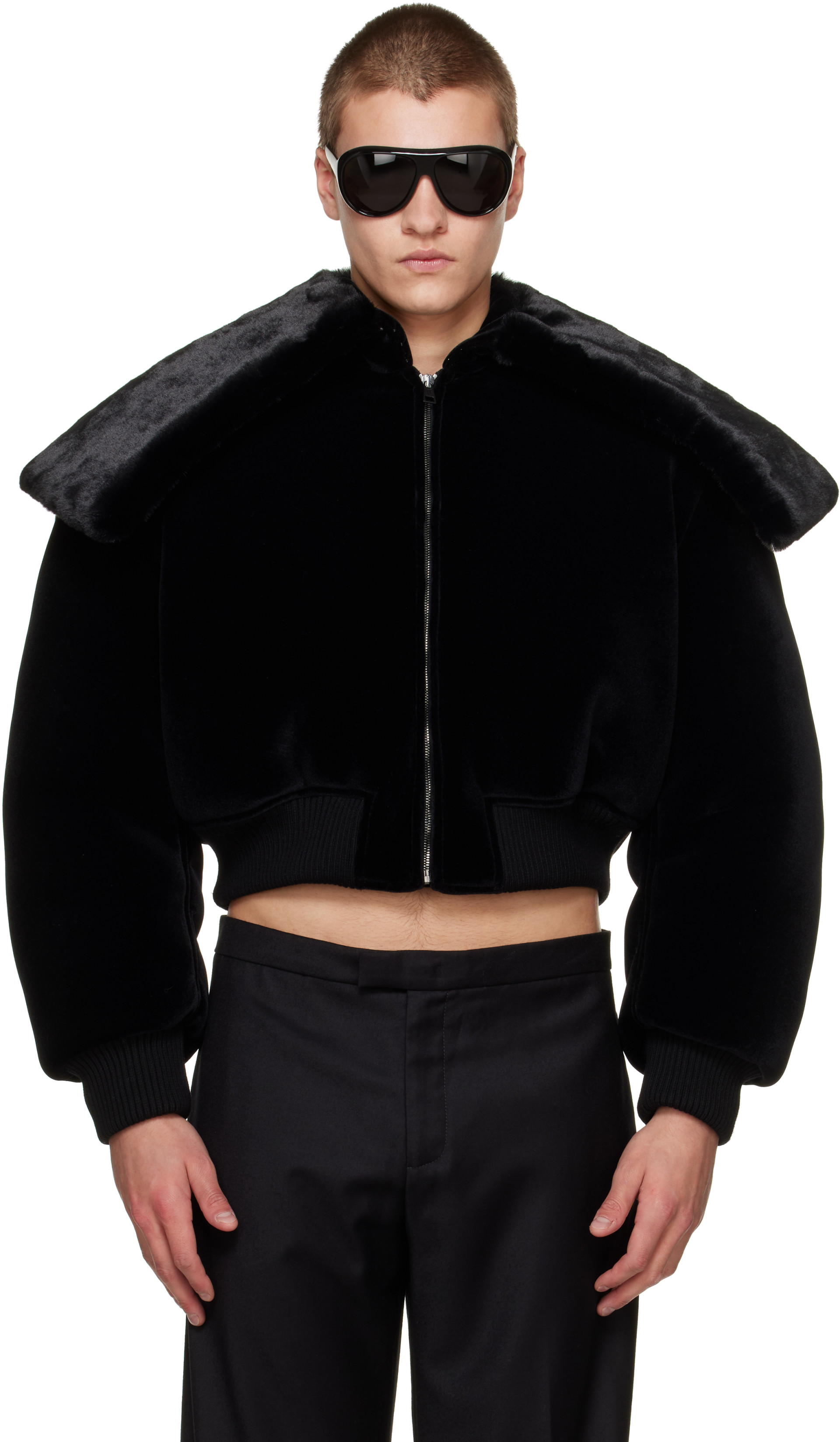 jean paul gaultier ブルゾン ジャケット ジャンパー48 Jean Paul Gaultier: Black 'The Fur' Bomber Jacket | SSENSE
