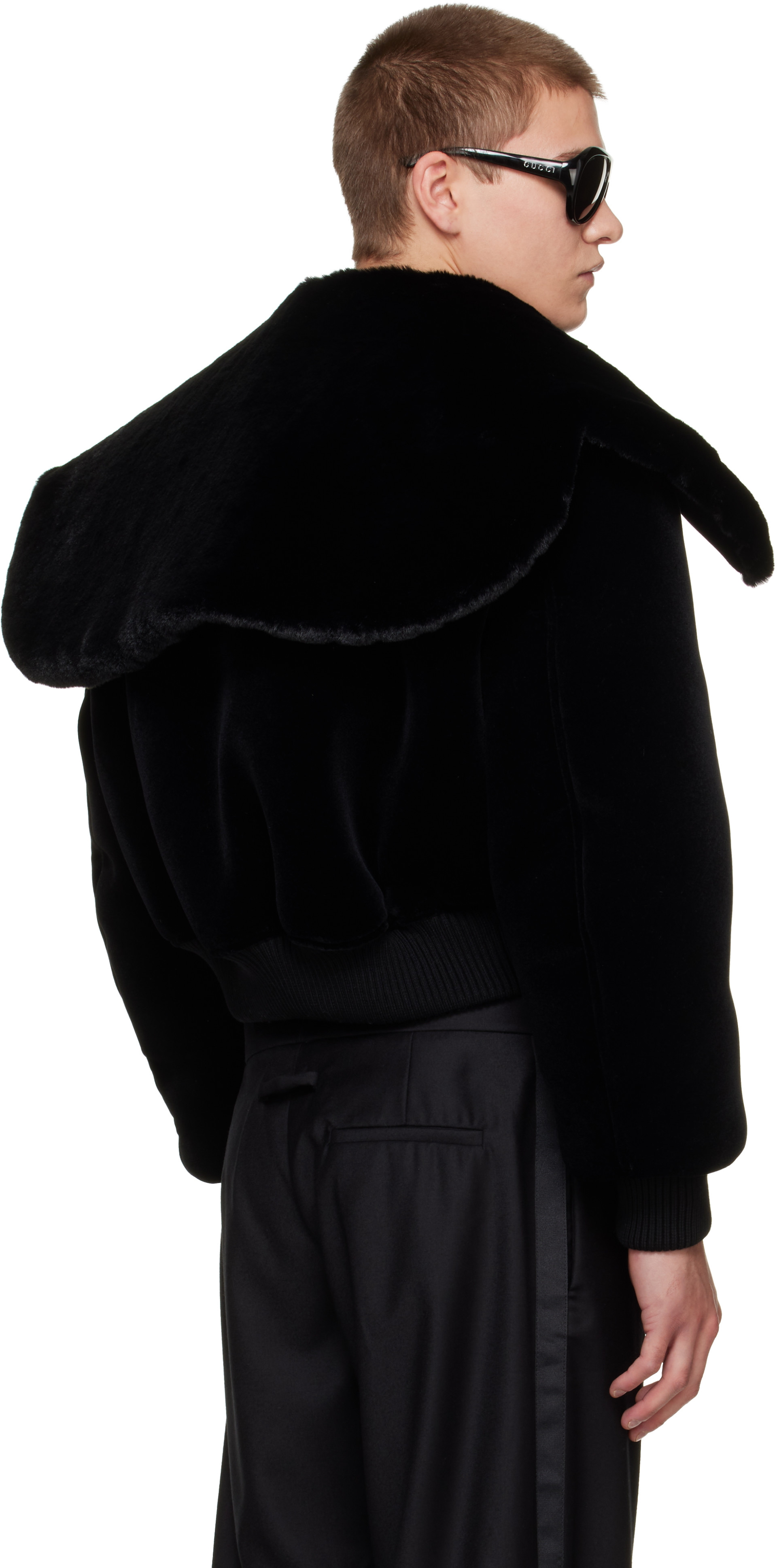 Jean Paul Gaultier: ブラック 'The Fur' ボンバージャケット | SSENSE