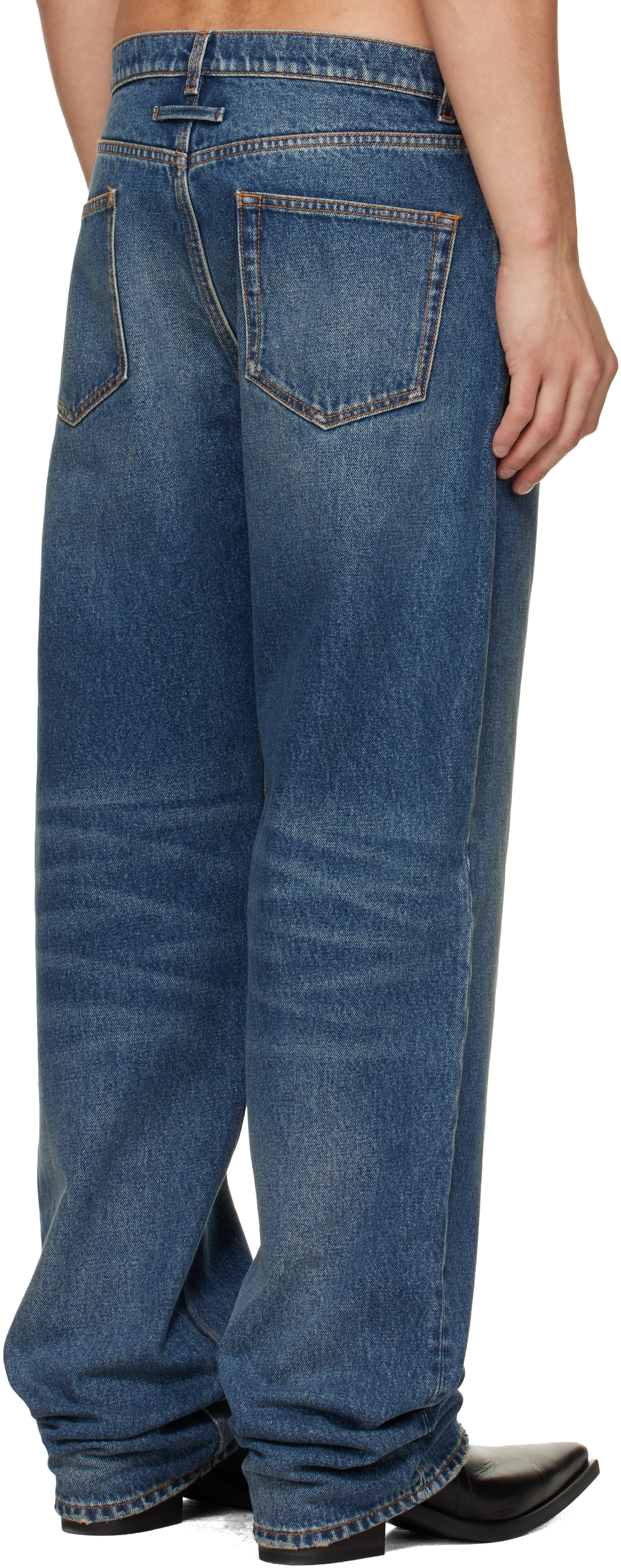 Jean Paul Gaultier: Blue 'The Glove' Denim Jeans | SSENSE