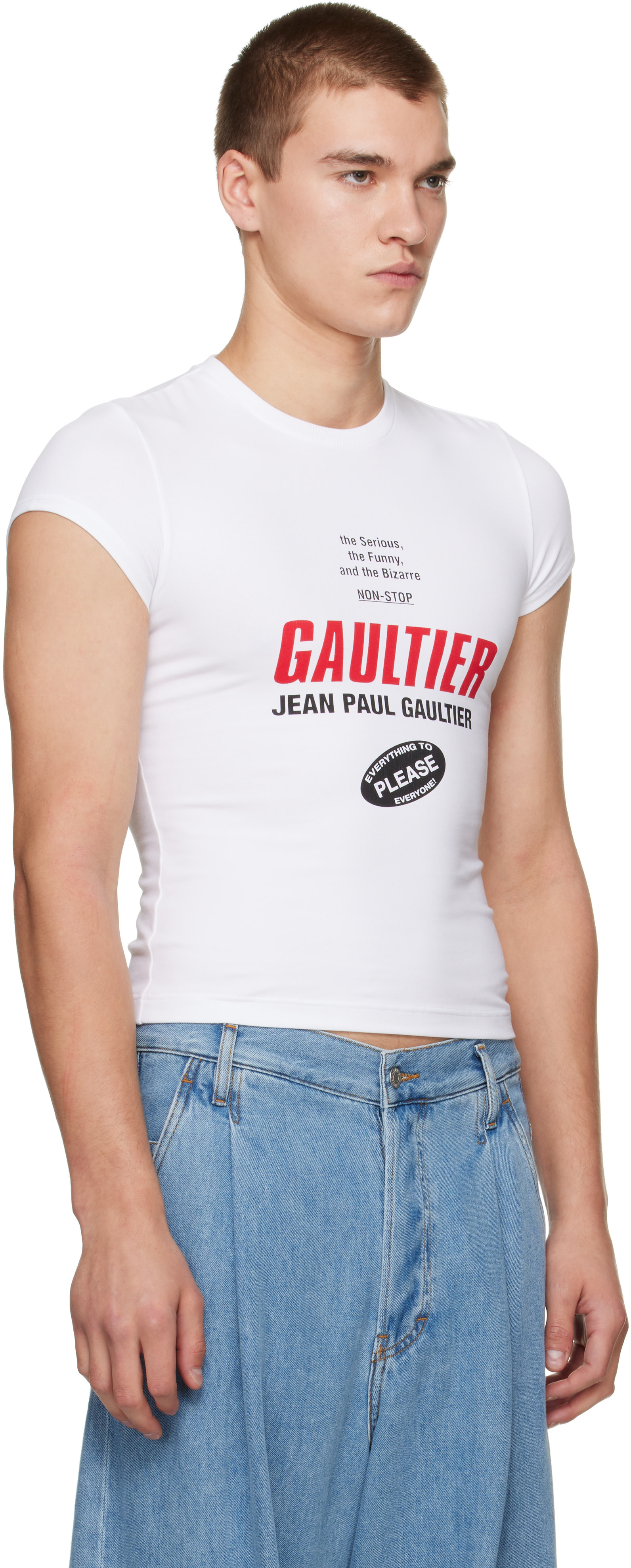 Jean Paul Gaultier: ホワイト 'The Gaultier' ベビーTシャツ | SSENSE
