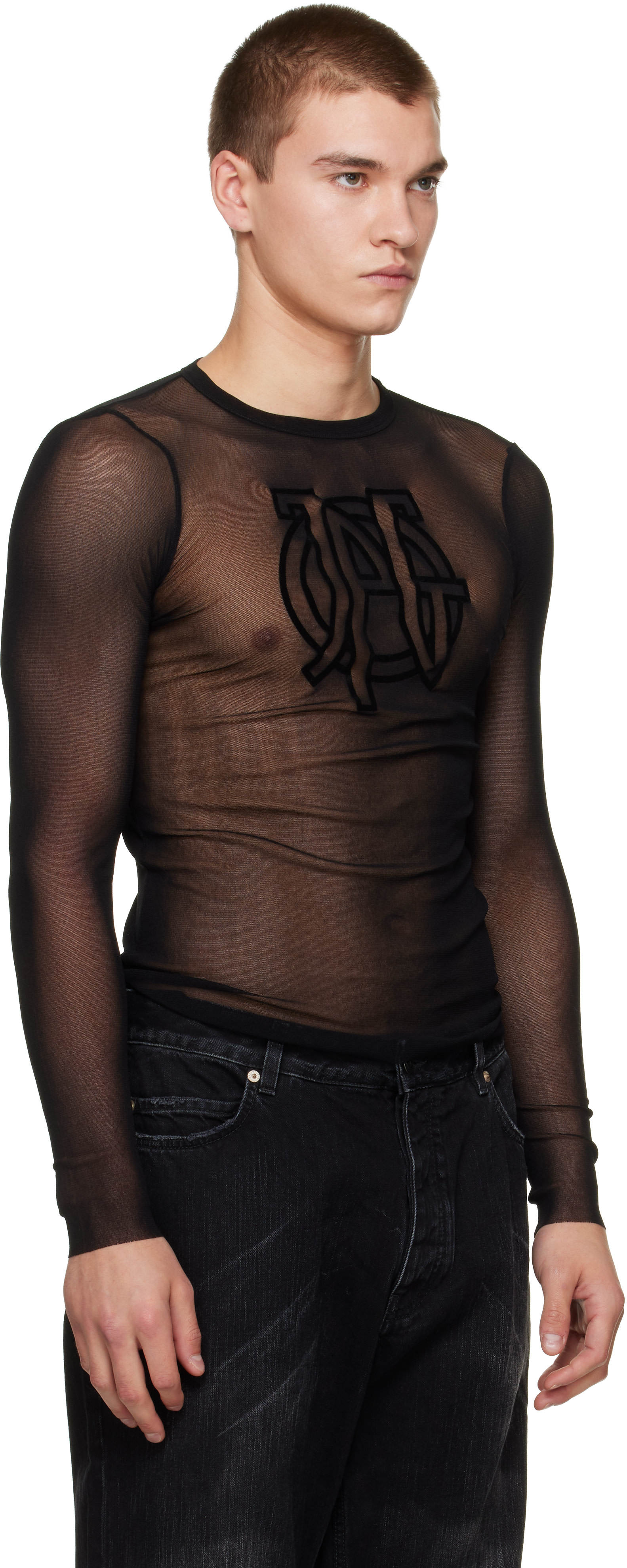 Jean Paul Gaultierロングスリーブカットソー Jean Paul Gaultier: Black 'The JPG Long-Sleeve' T-shirt | SSENSE