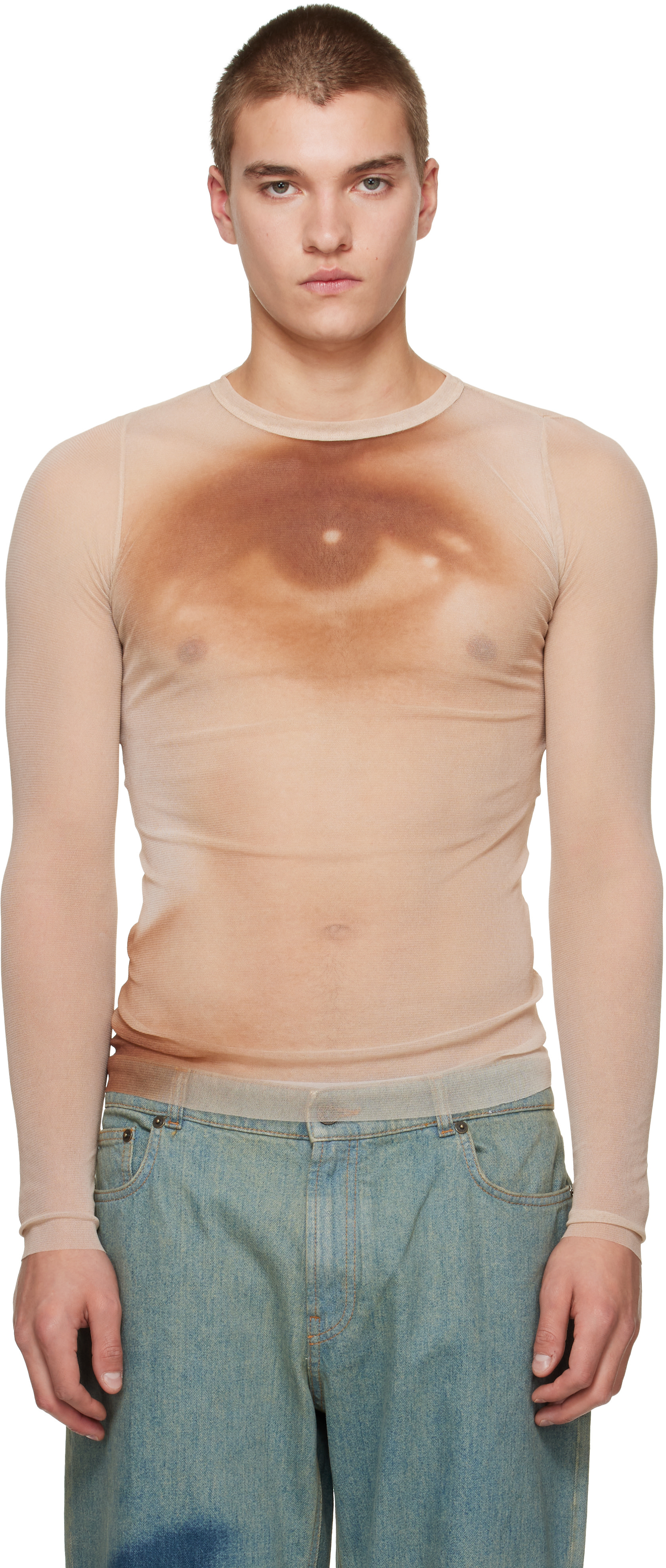 Jean Paul Gaultier: ベージュ 'The Face' Tシャツ | SSENSE 日本