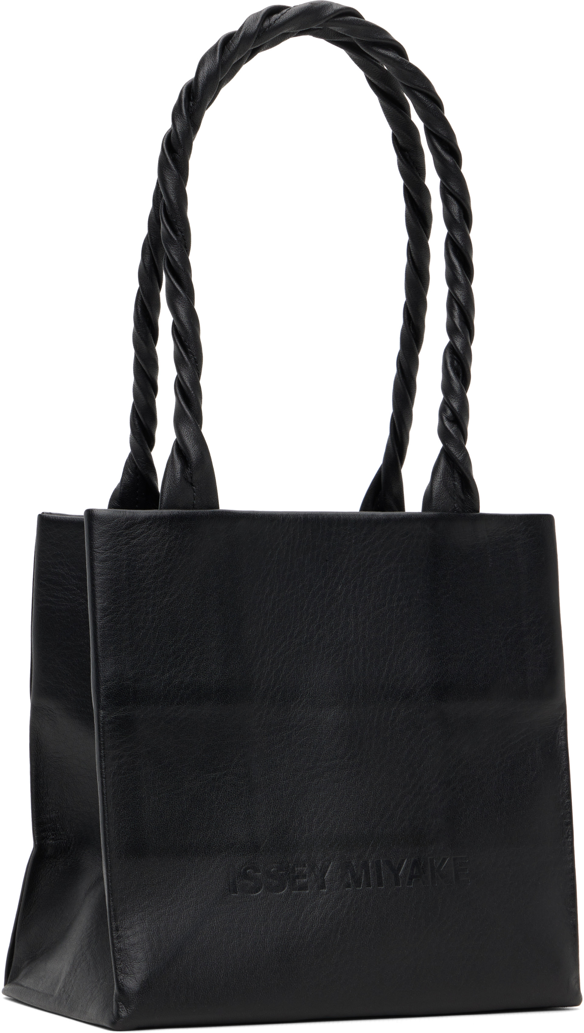 スイミーです。ハイパック700 ISSEY MIYAKE: Black 'Leather Paper' Bag | SSENSE