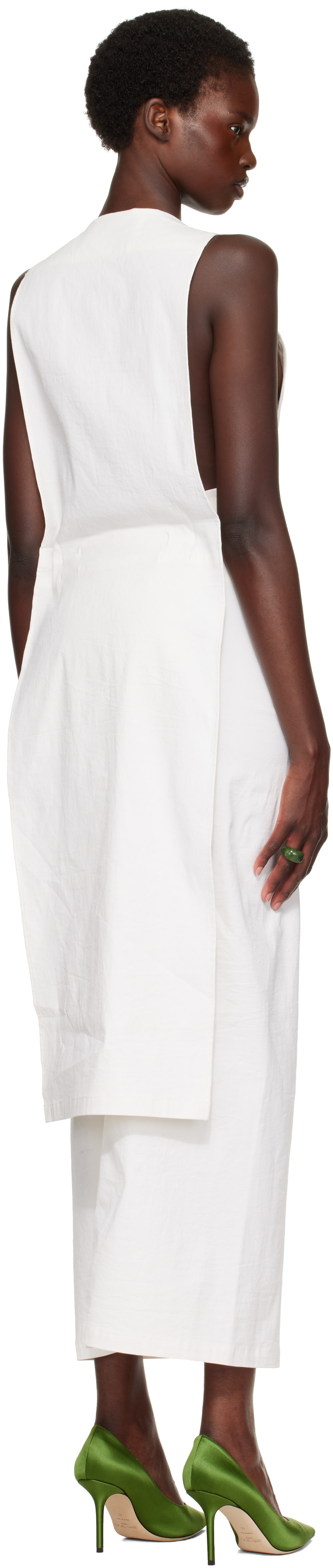Issey Miyake - Robe longue Allow blanc cassé