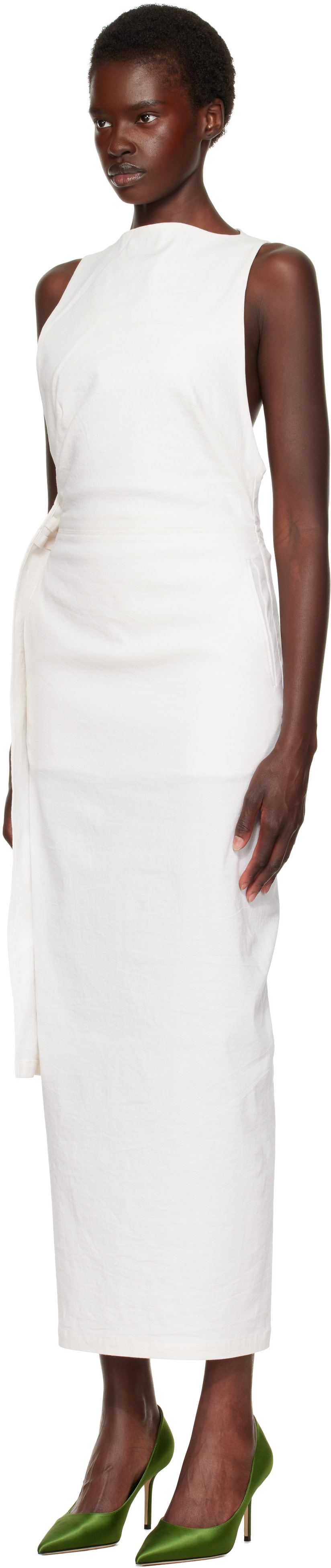 Issey Miyake - Robe longue Allow blanc cassé