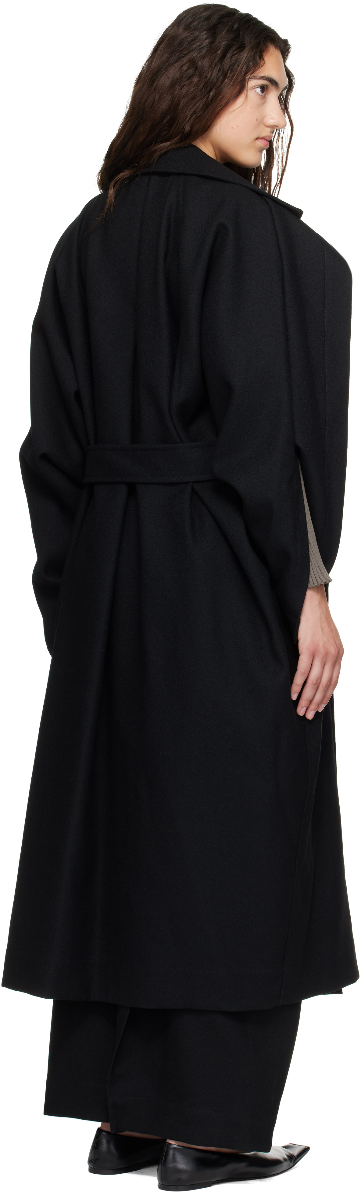 Issey Miyake - ブラック Calligraph コート