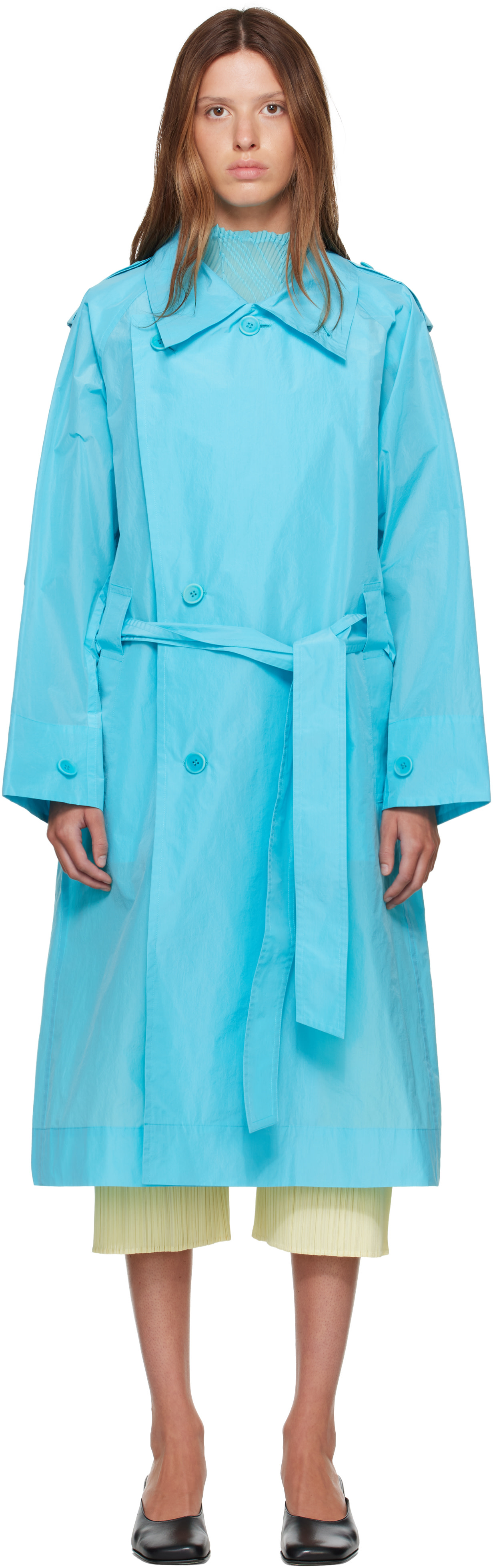 ISSEY MIYAKE - Blue Correlation Coat