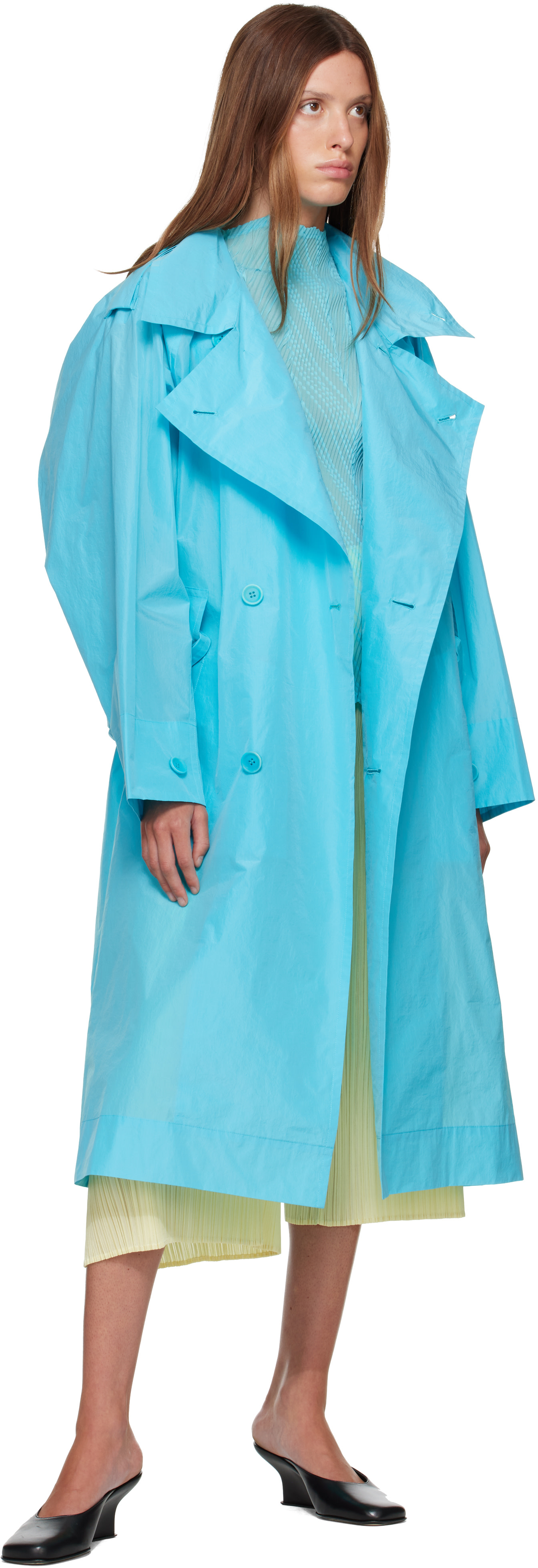 ISSEY MIYAKE - Blue Correlation Coat
