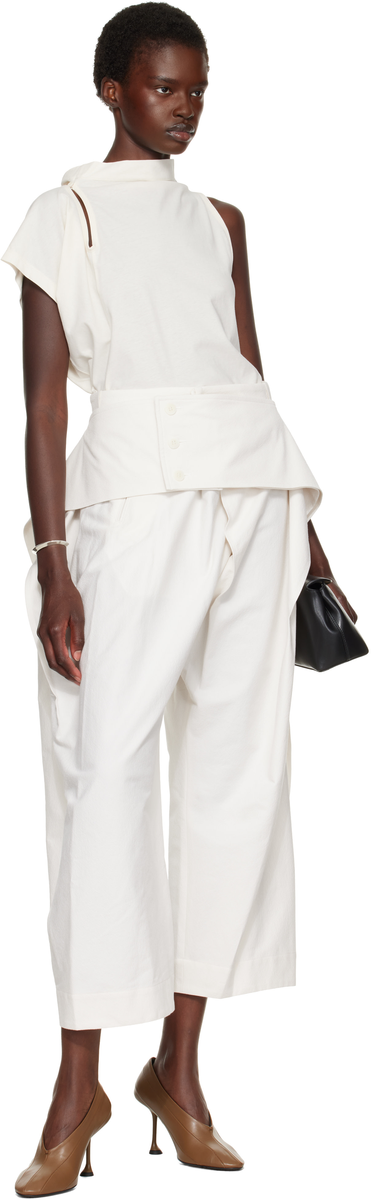 ISSEY MIYAKE: Off-White Grainy Trousers | SSENSE