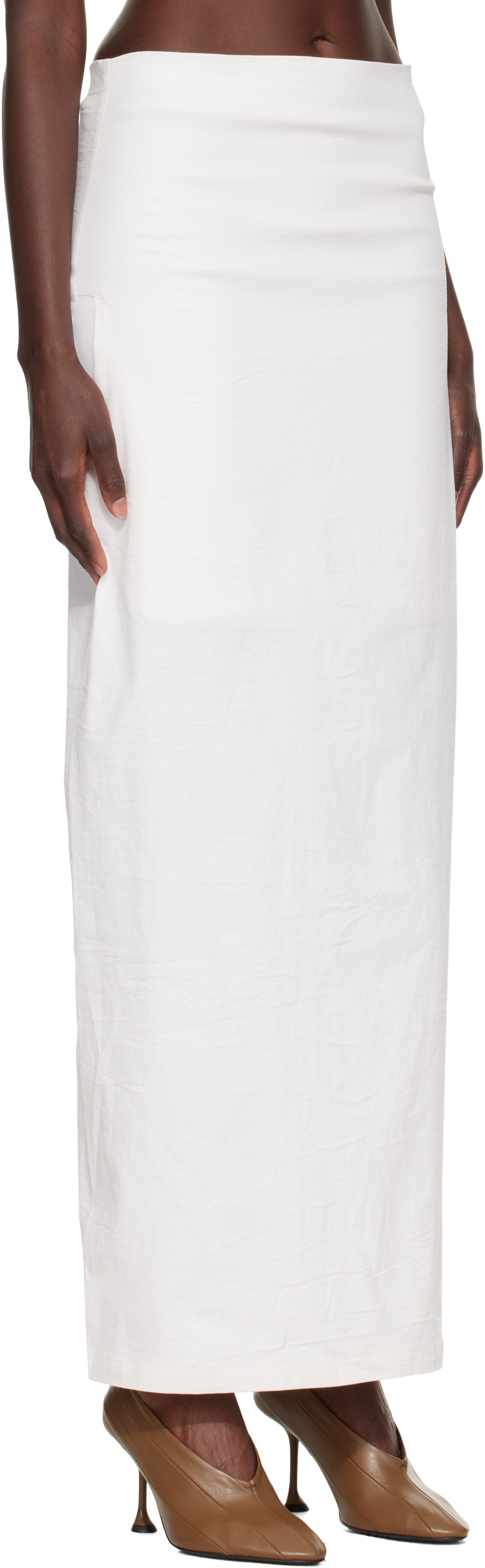 Issey Miyake - Jupe longue Allow blanc cassé