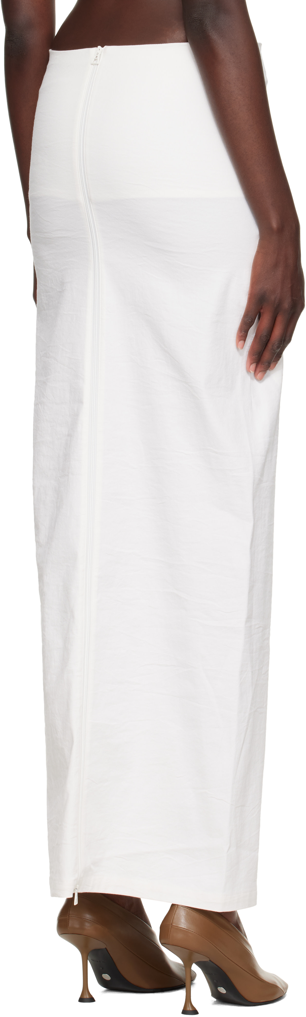 Issey Miyake - Jupe longue Allow blanc cassé