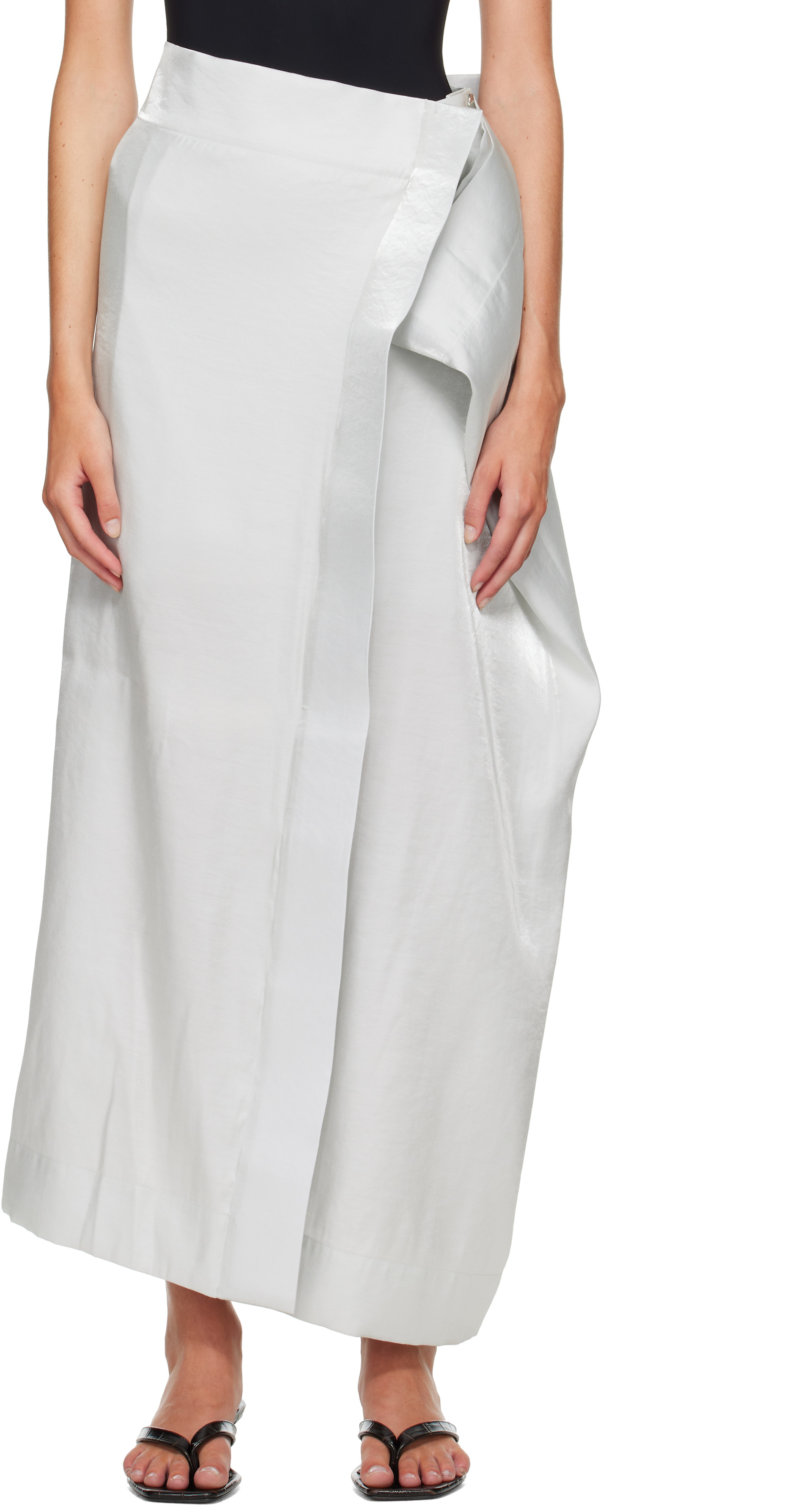 ISSEY MIYAKE: SSENSE Exclusive Gray Mercury Maxi Skirt | SSENSE